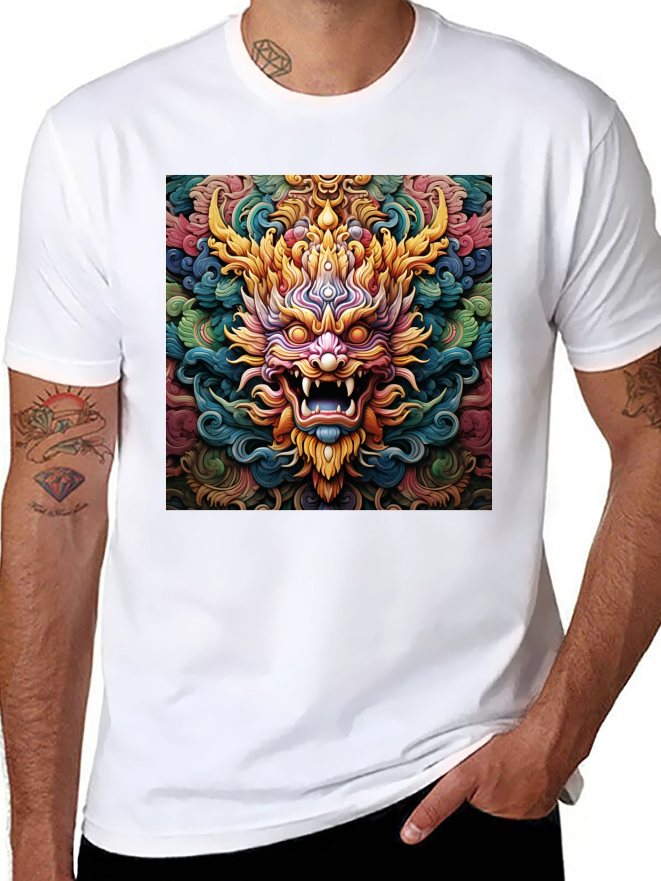 Black Dragon Graphic Tee - Unique Colorful Design view 8