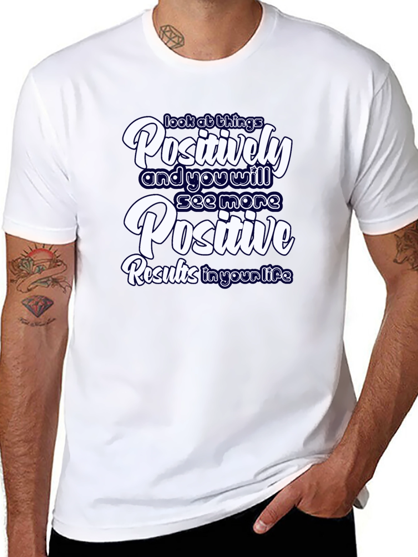 Black Positive Results Graphic Tee - Motivational Black T-Shirt view 8