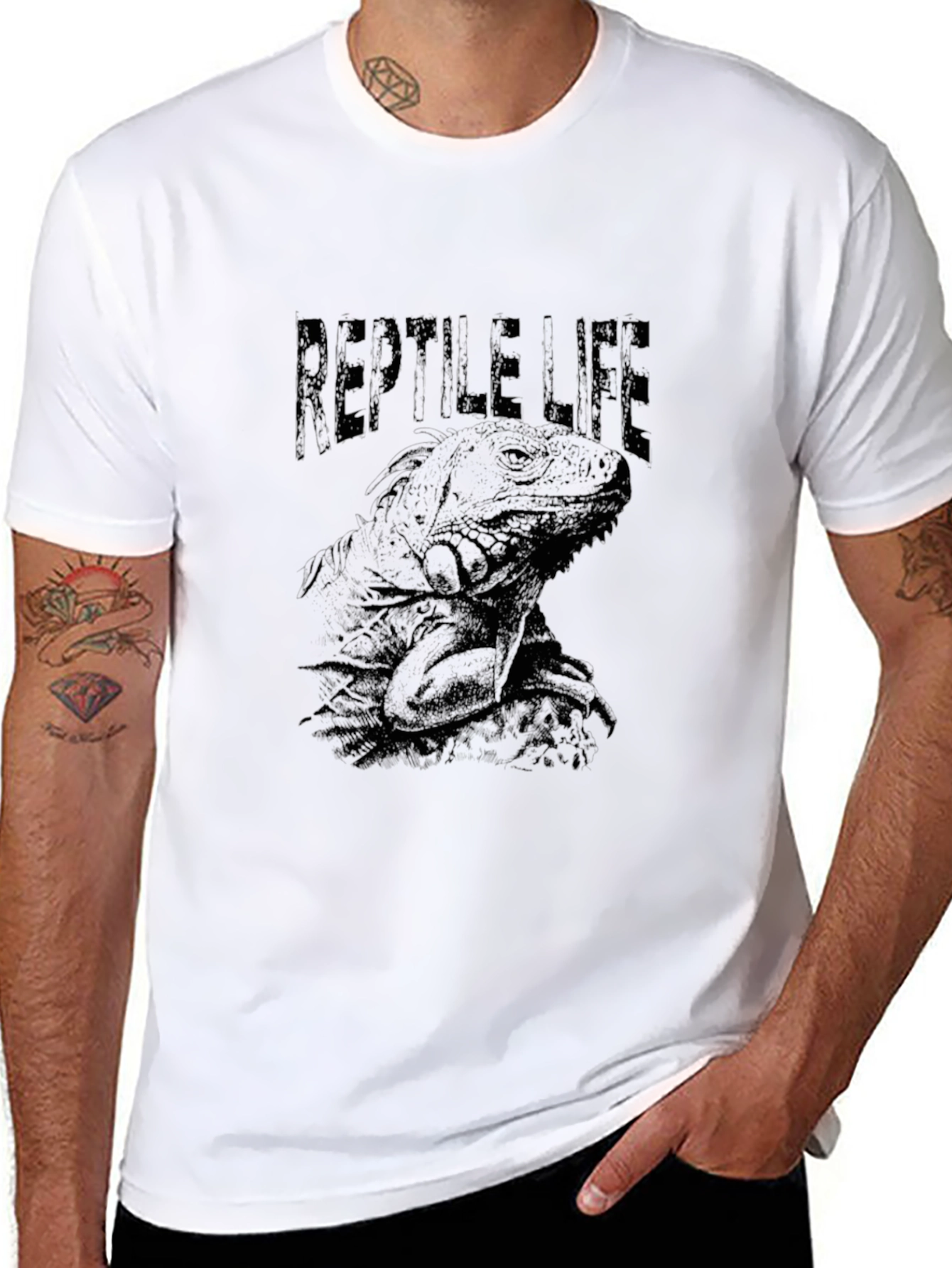 Black Reptile Life Graphic Tee - Black view 8