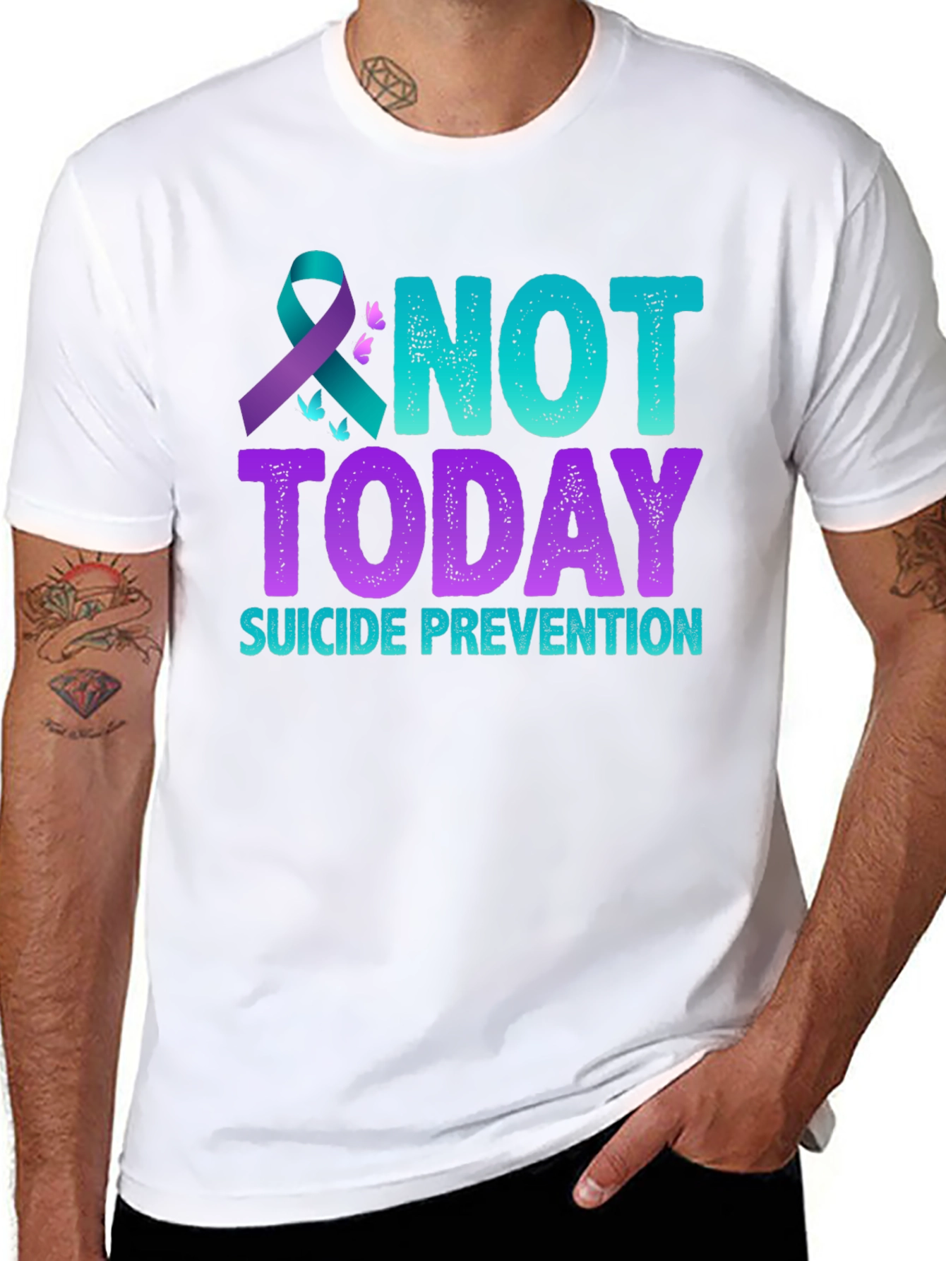 Black Suicide Prevention Awareness Graphic Tee view 8