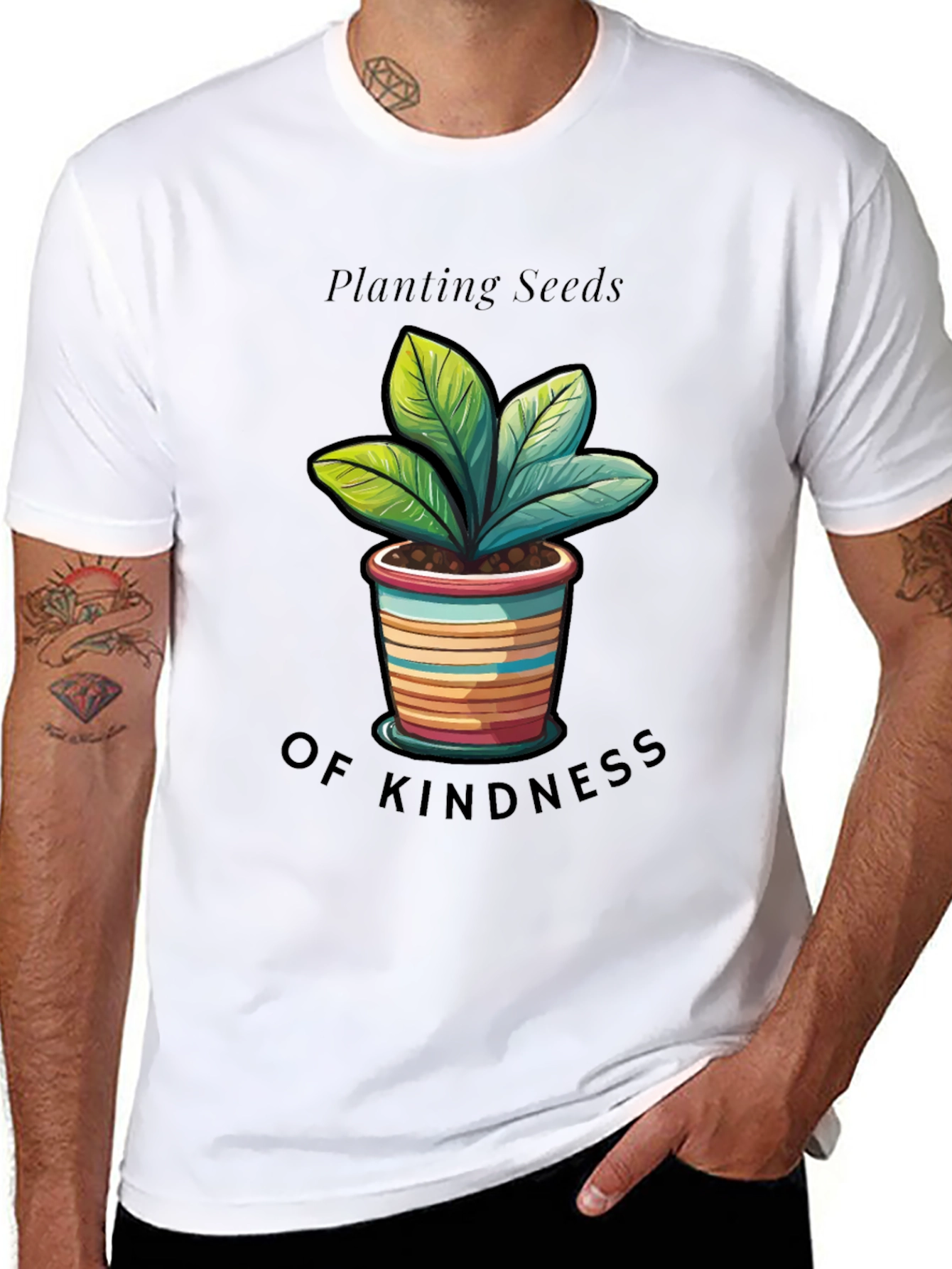 Black Planting Seeds of Kindness Graphic Tee view 8
