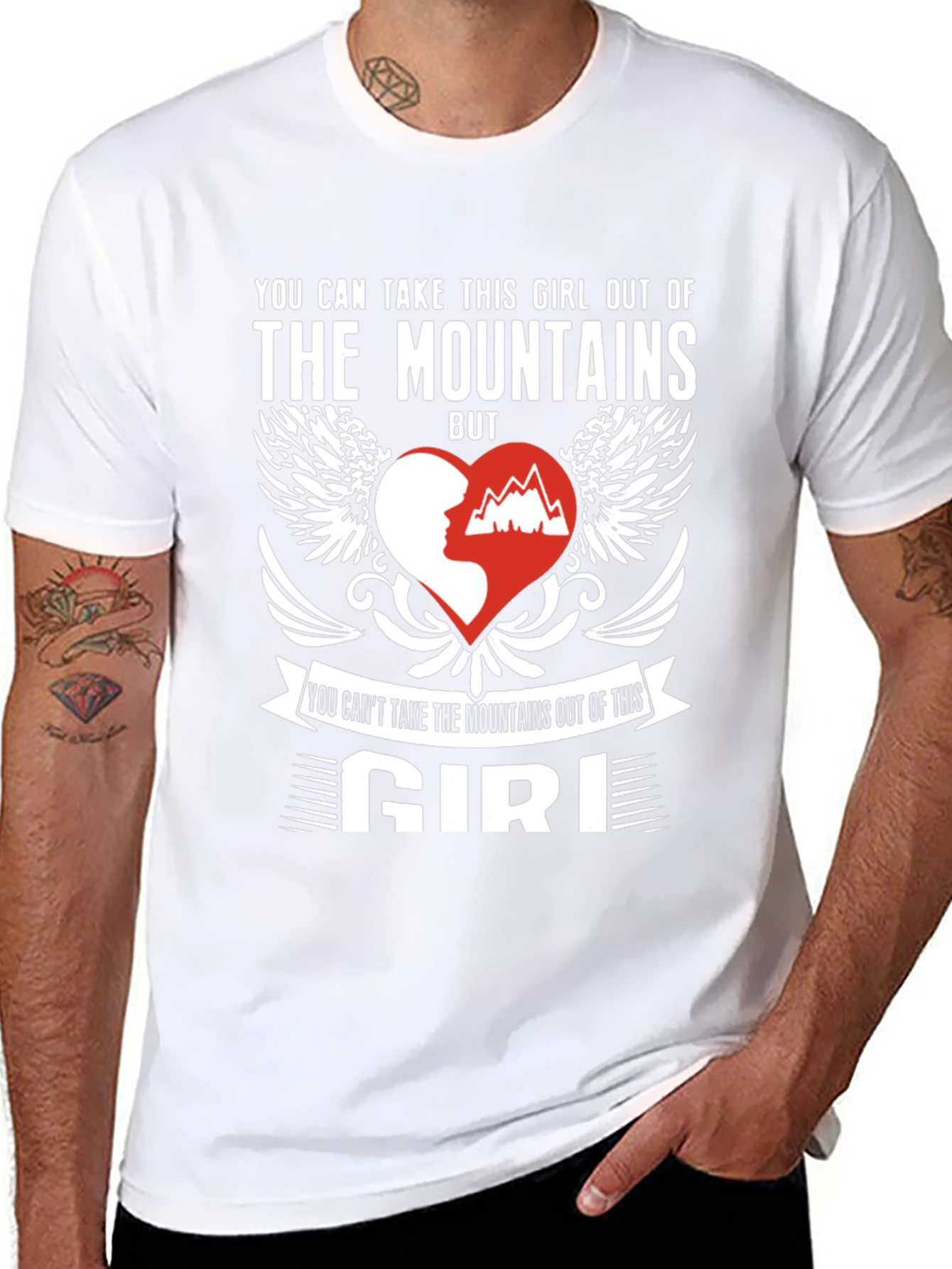 Black Mountains Girl Graphic Tee - Outdoor Adventure Shirt view 8
