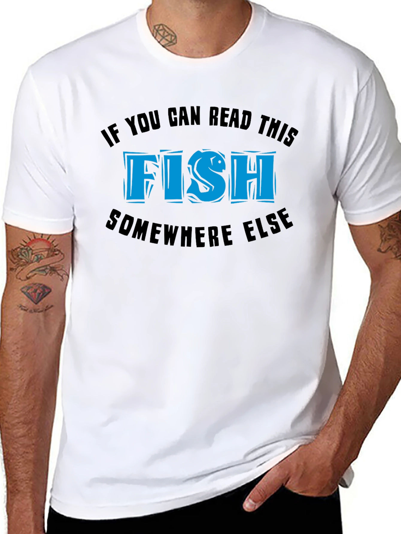 Black Funny Fish T-Shirt - If You Can Read This... view 8