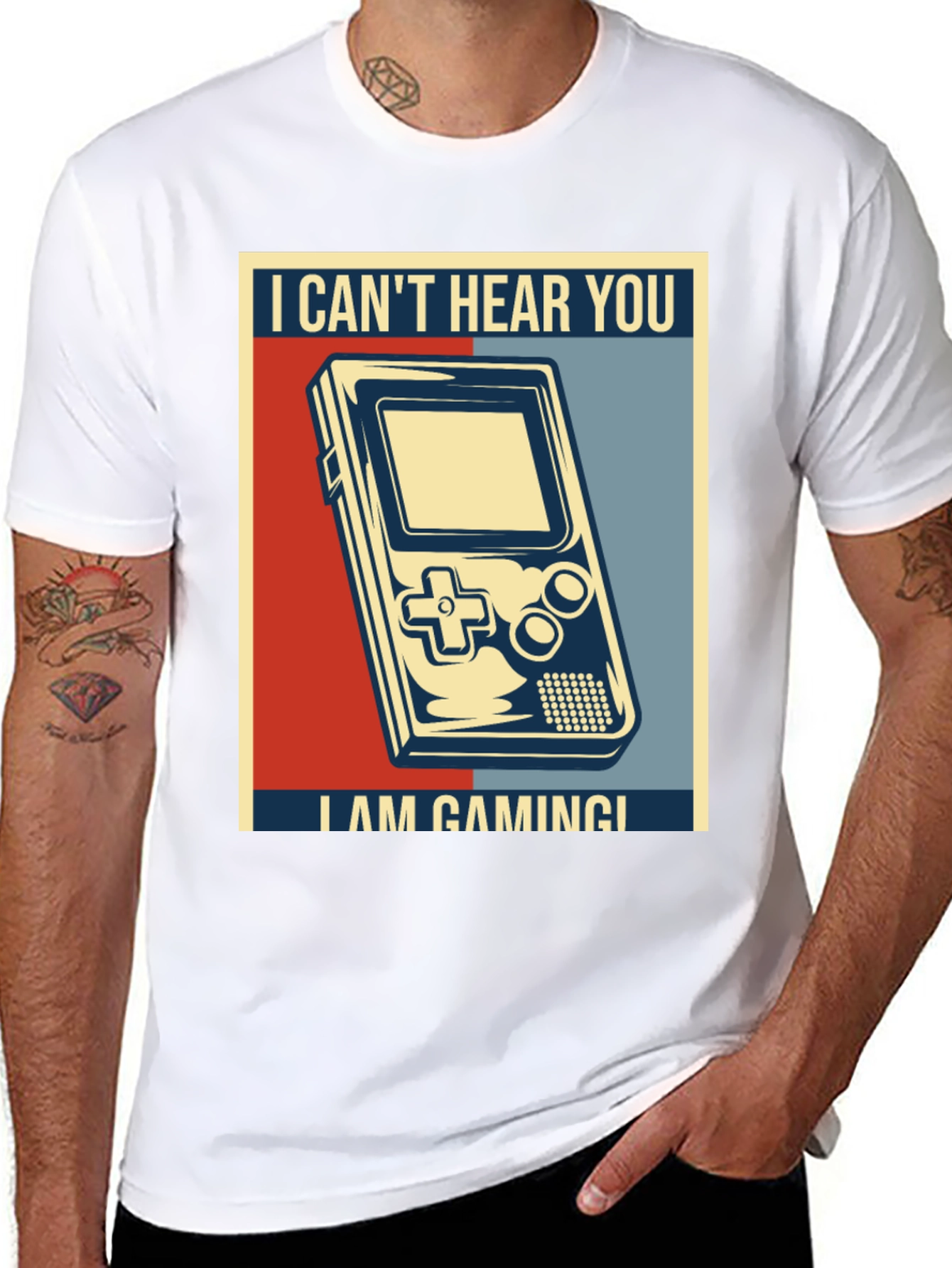 Black I Can't Hear You I'm Gaming T-Shirt view 8