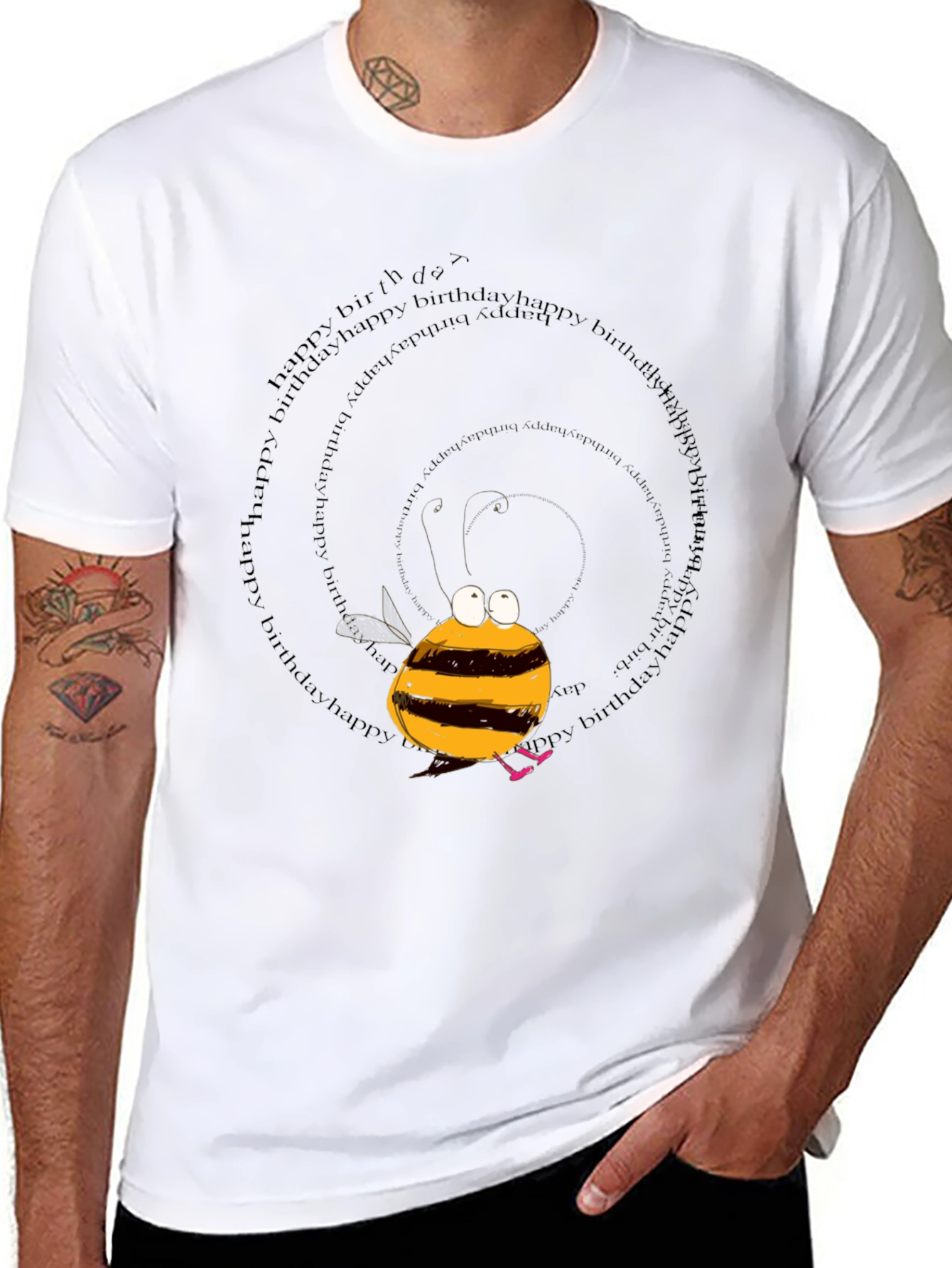 Black Birthday Bee Graphic T-Shirt view 8