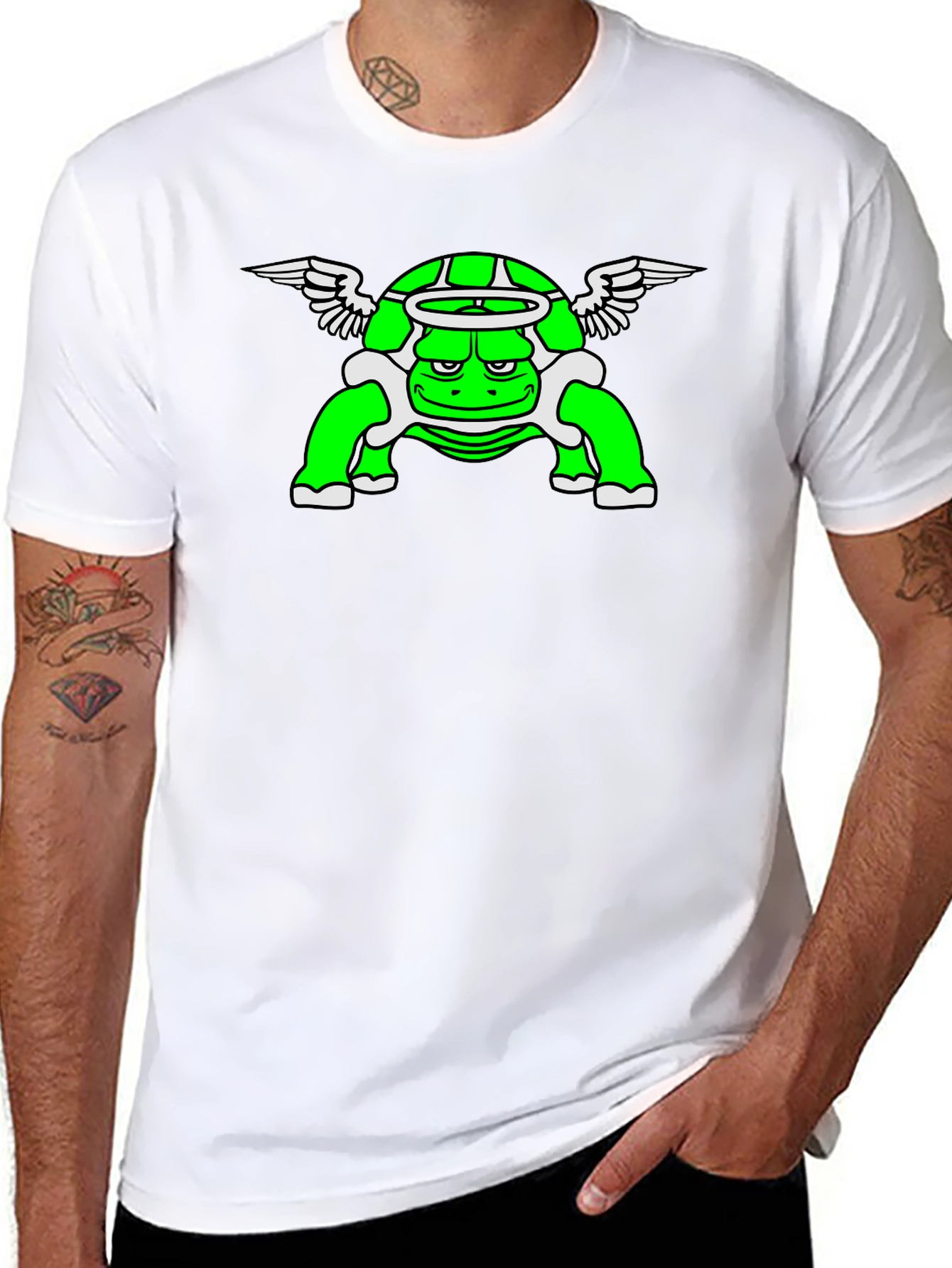 Angel Turtle Graphic Tee - Unique Cartoon Design! - 8