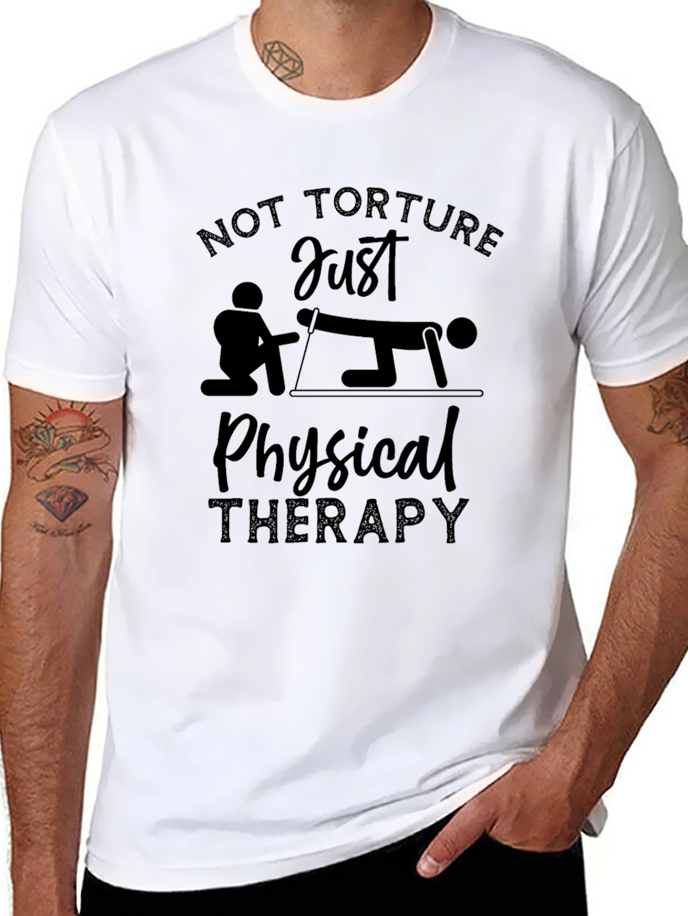 Black Physical Therapy T-Shirt - Funny PT Design view 8