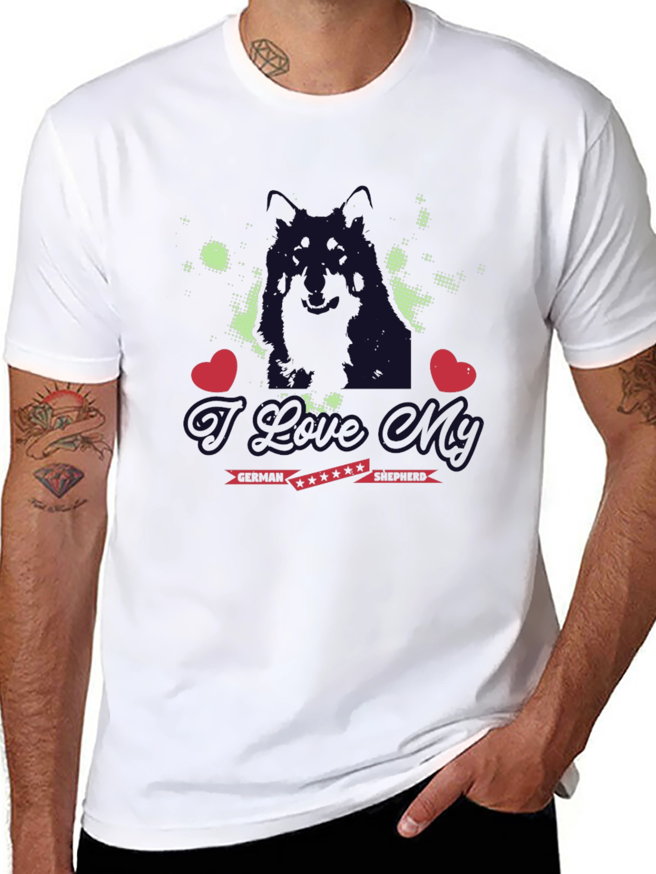 Black I Love My German Shepherd Graphic Tee view 8