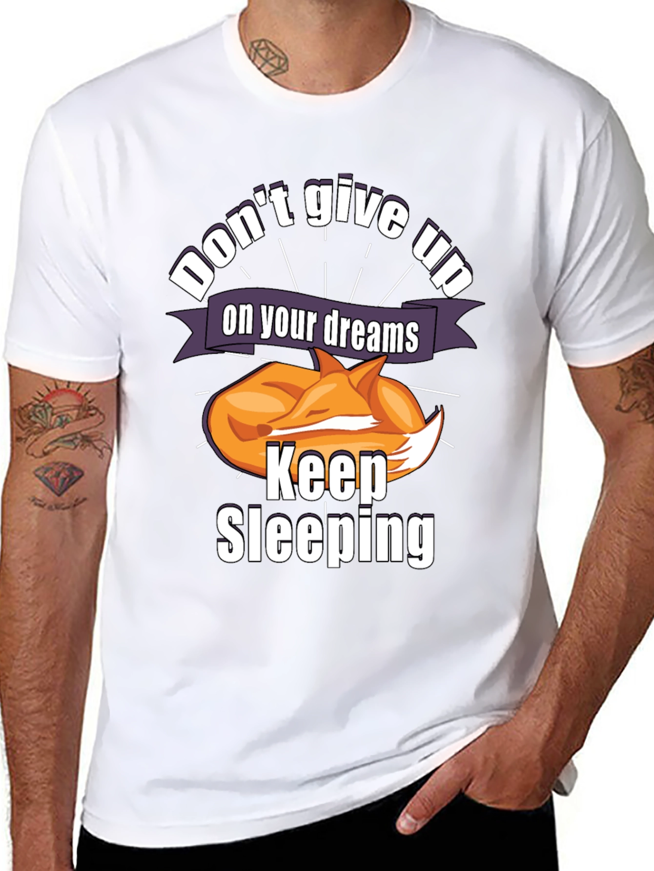 Black Don't Give Up On Your Dreams Keep Sleeping T-Shirt view 8