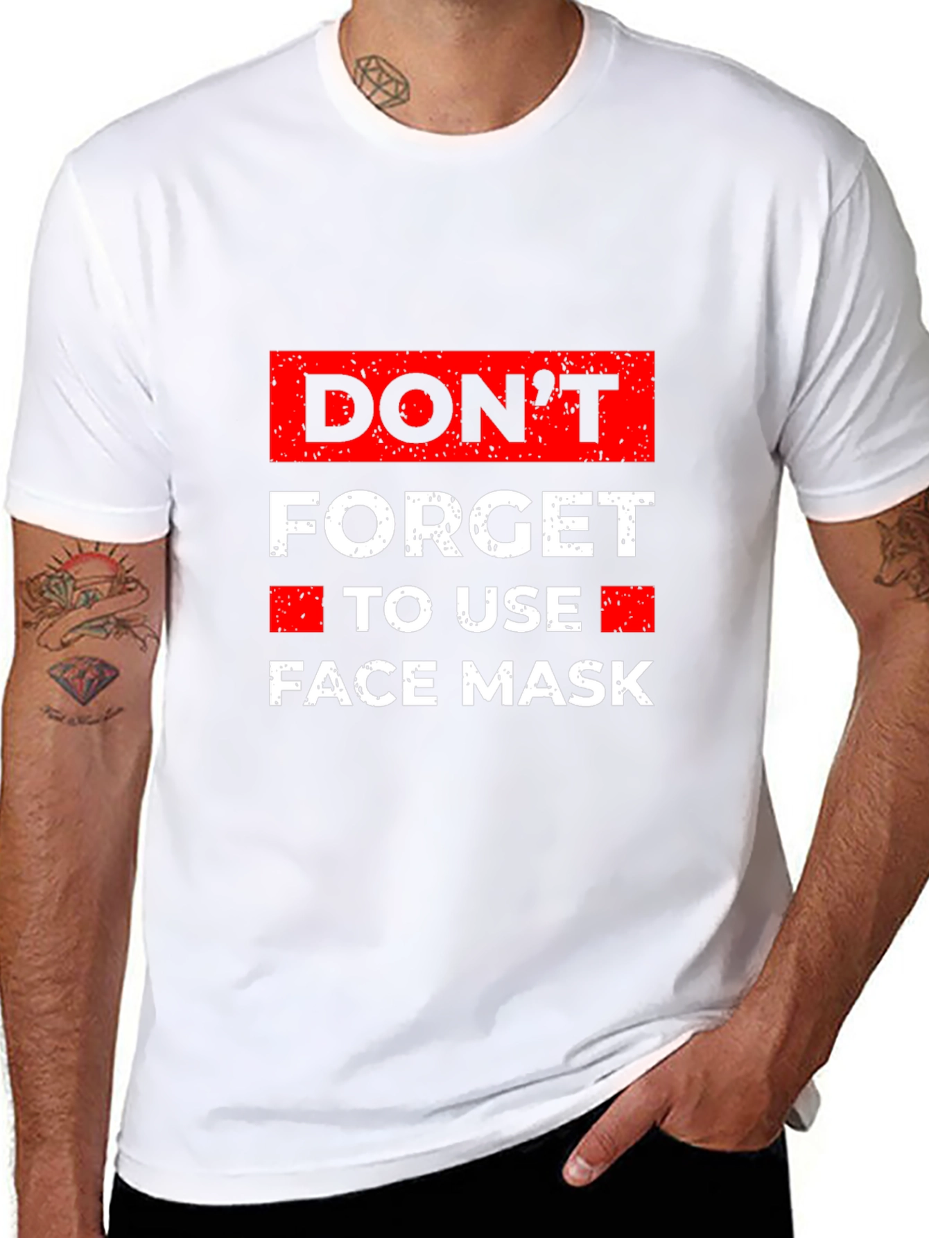 Black Don't Forget Face Mask Graphic Tee - Black view 8