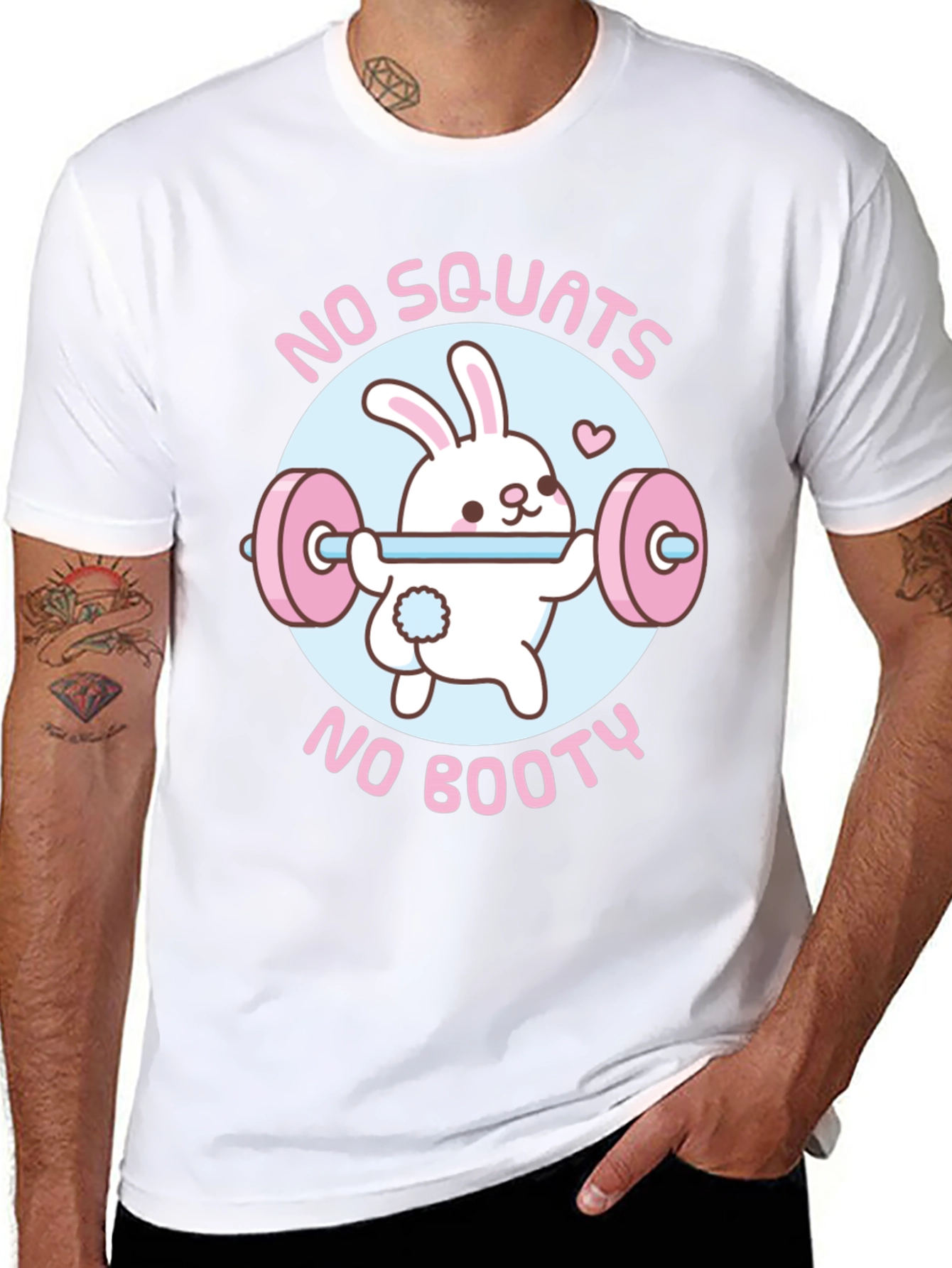 Black No Squats No Booty Funny Workout Shirt view 8