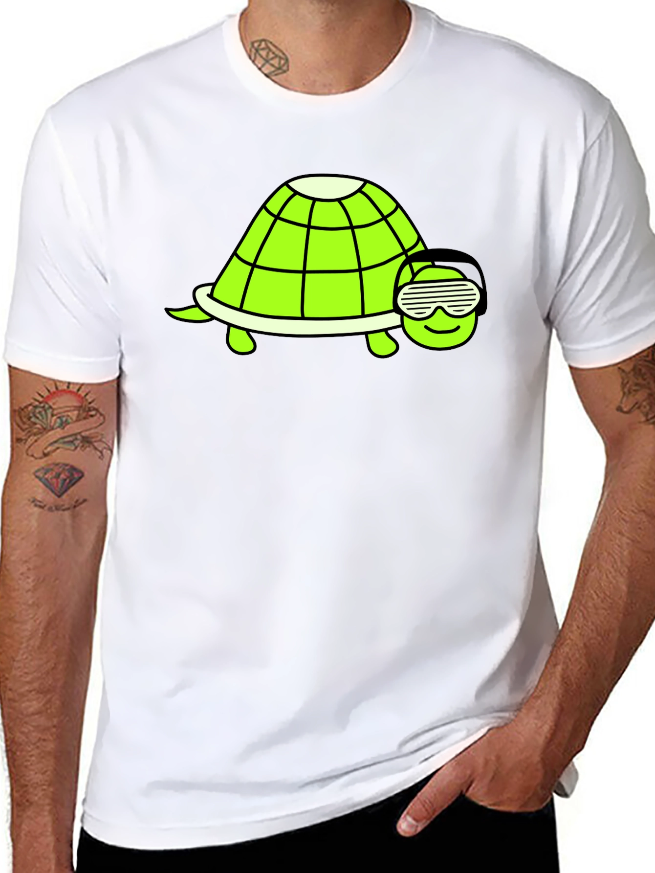 Black Cool Turtle Graphic T-Shirt - Black view 8