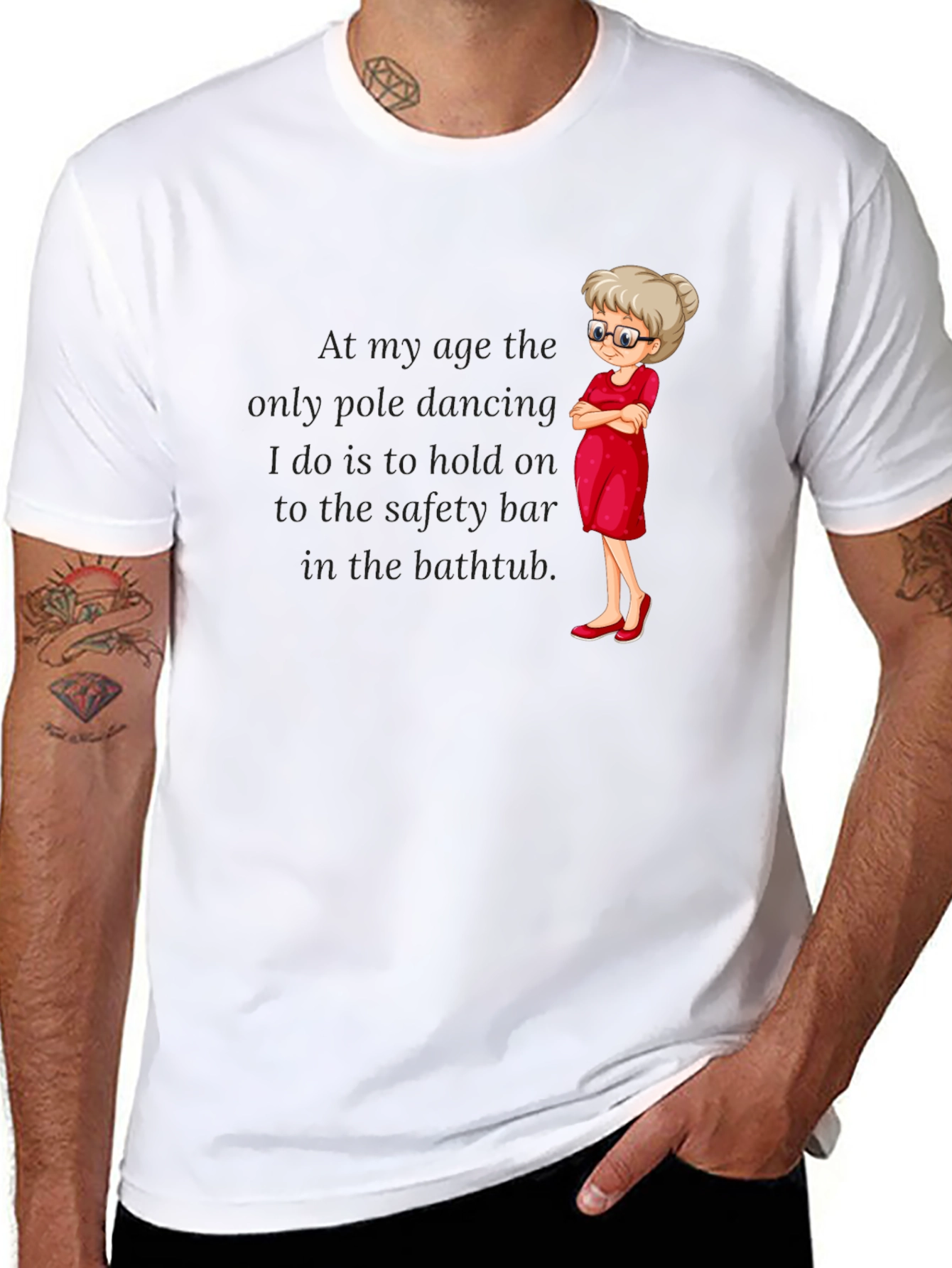 Black Funny Grandma Pole Dancing T-Shirt view 8