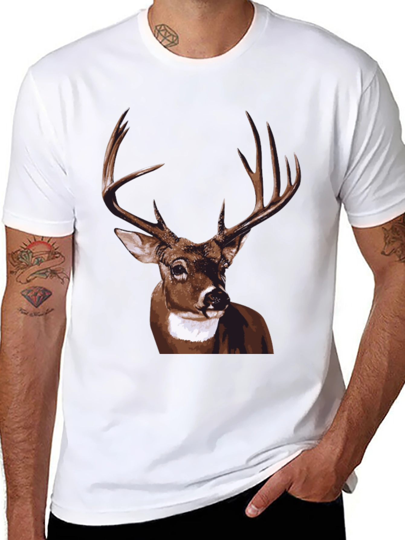 Black Deer Graphic Tee - Men's Black T-Shirt view 8