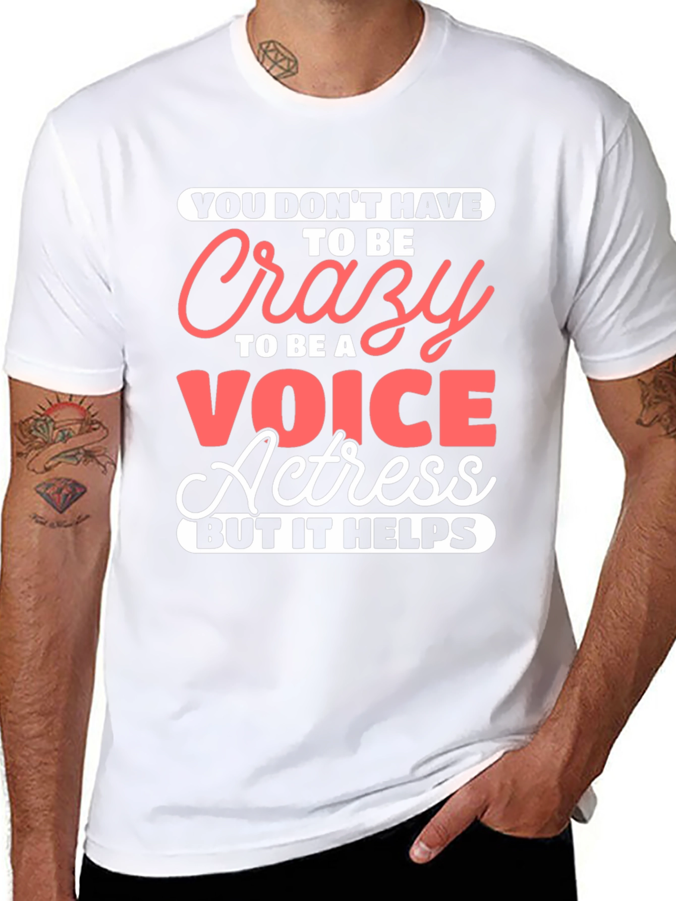 Black Crazy Voice Actress Graphic Tee view 8