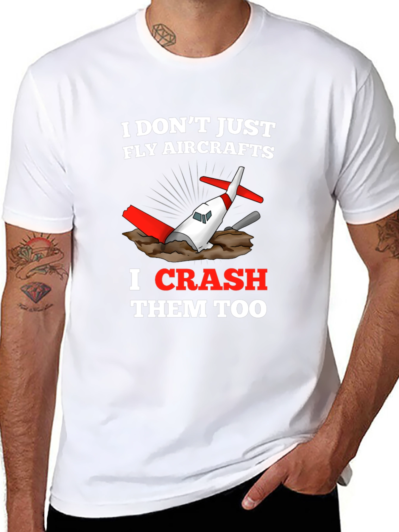 Black I Don't Just Fly Aircrafts - Funny Pilot T-Shirt view 8