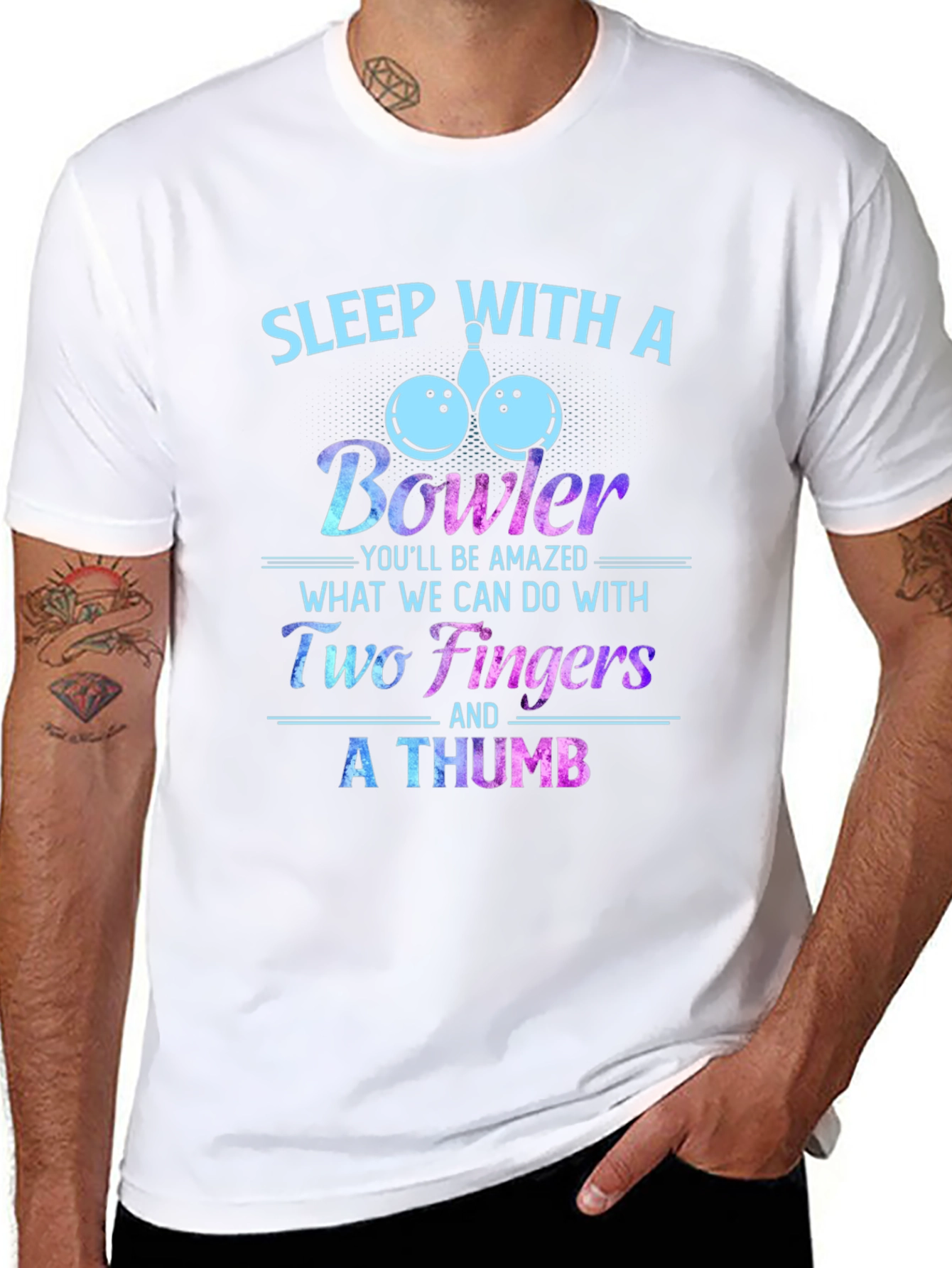 Black Sleep With A Bowler Funny T-Shirt view 8