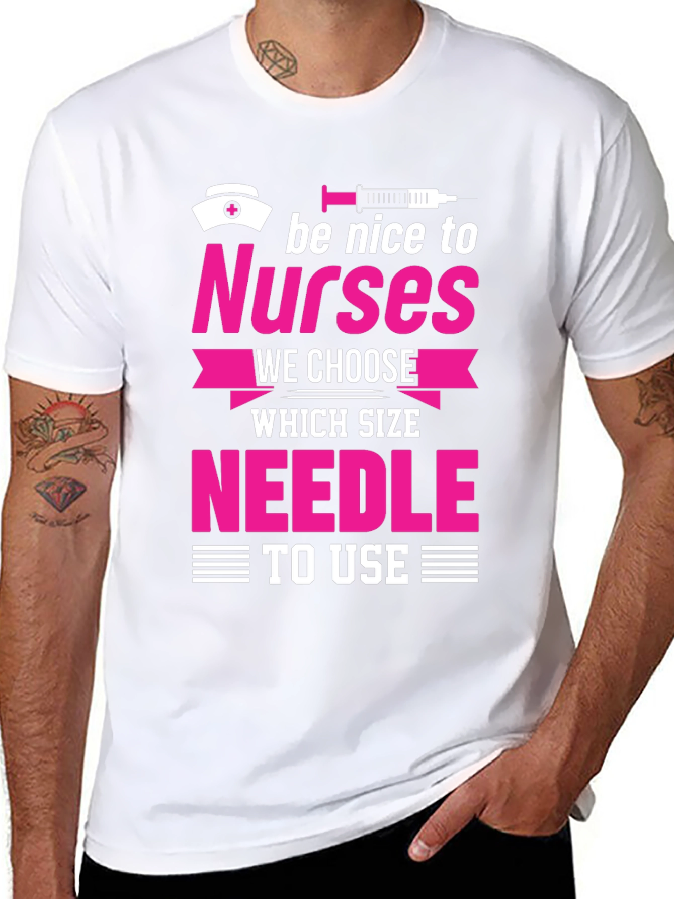 Black Funny Nurse T-Shirt - Be Nice To Nurses view 8
