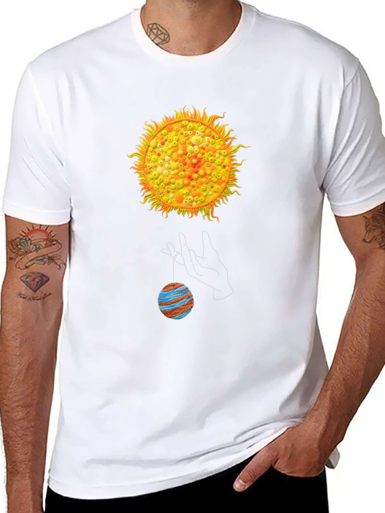 Black Solar System Graphic T-Shirt view 8
