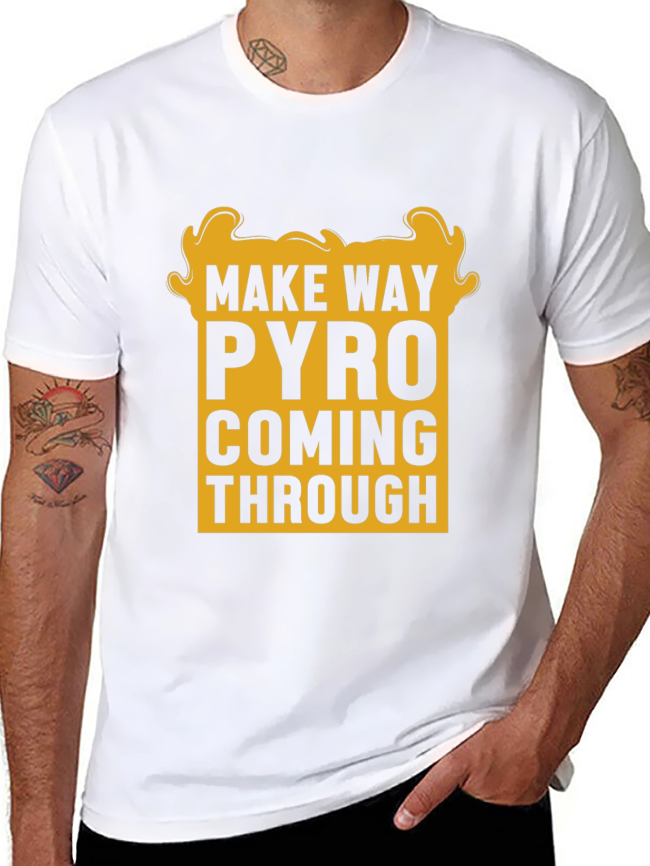 Black Make Way Pyro T-Shirt - Bold Graphic Tee view 8