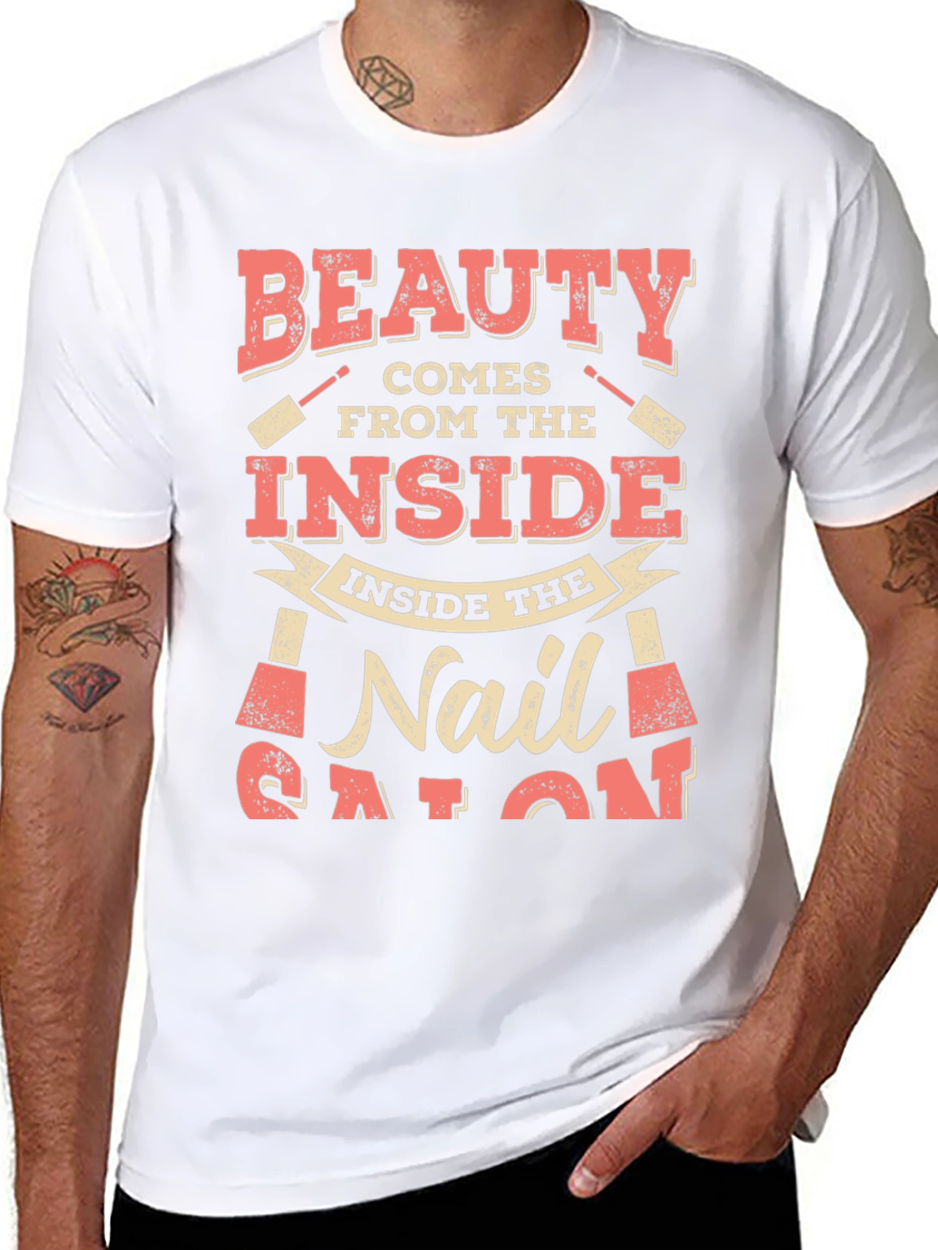 Black Beauty Comes From the Inside Nail Salon T-Shirt view 8