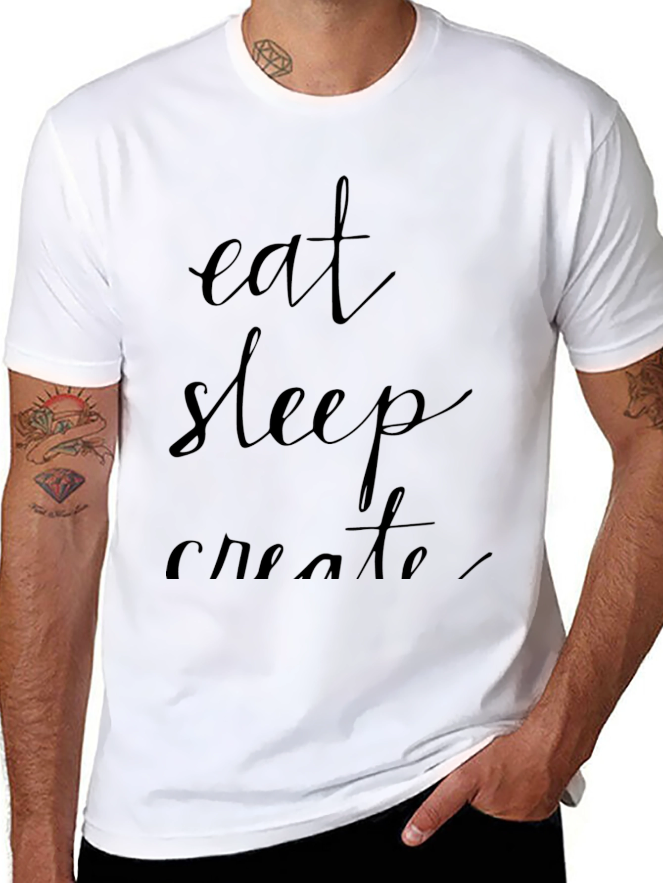 Black Eat Sleep Create T-Shirt view 8