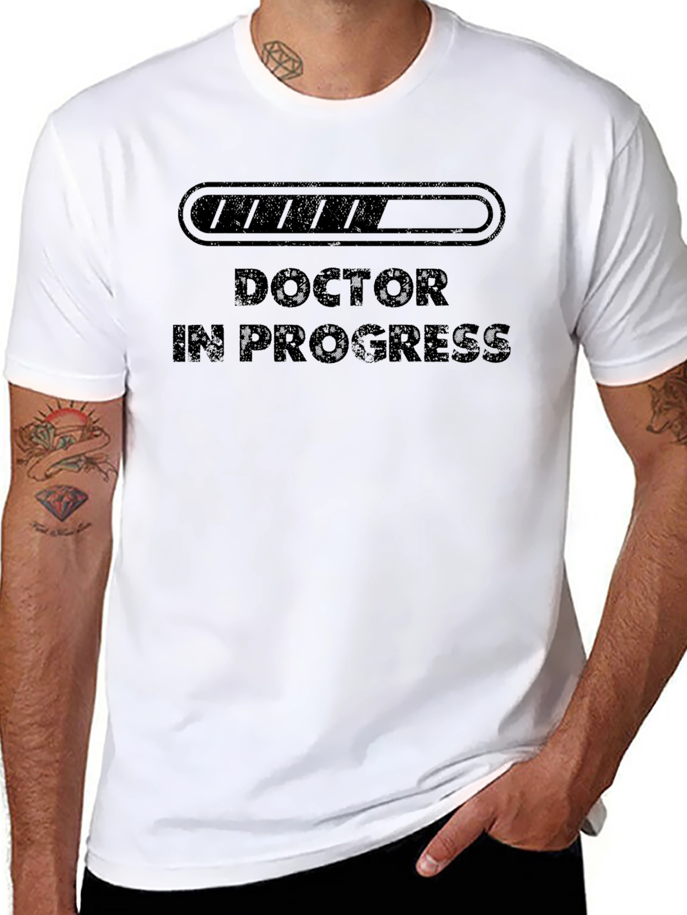 Black Doctor in Progress T-Shirt - Study Hard! view 8
