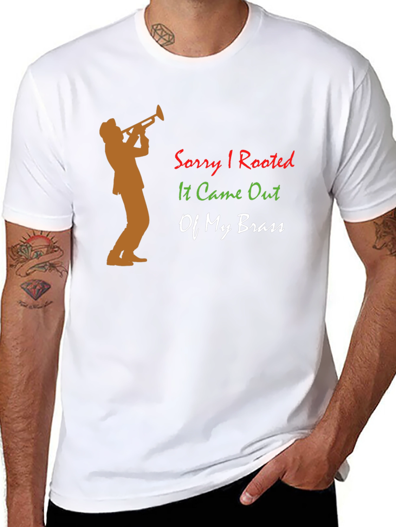Black Sorry I Rooted T-Shirt - Trumpet Humor! view 8