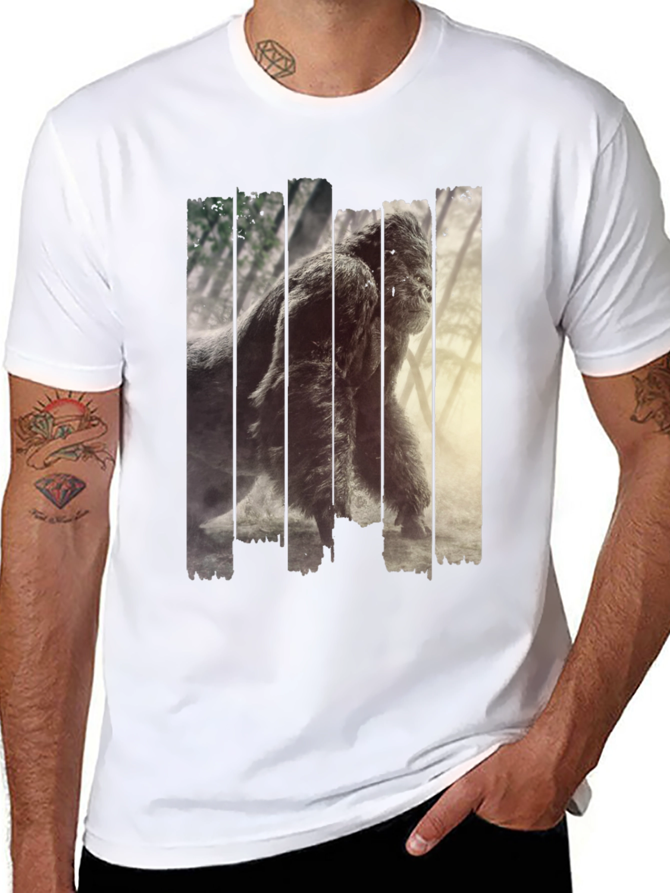 Black Gorilla Graphic Black T-Shirt view 8