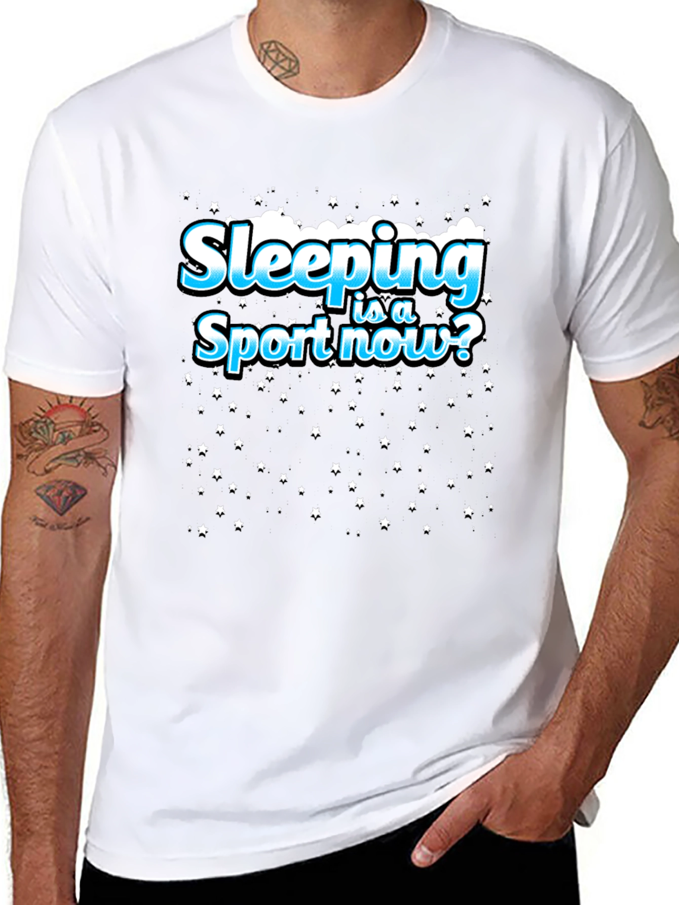 Black Sleeping is a Sport T-Shirt view 8