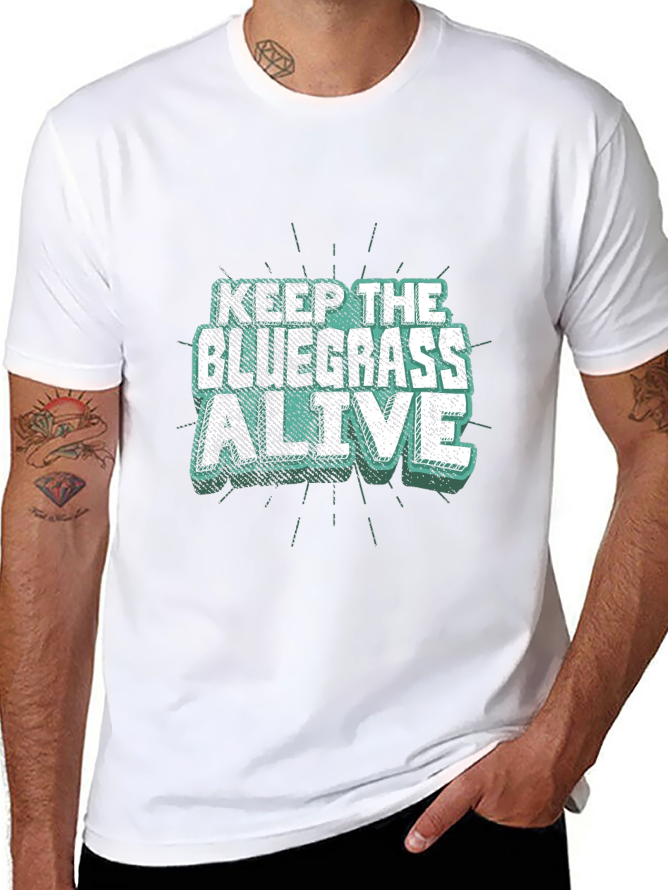 Black Keep The Bluegrass Alive Black T-Shirt view 8