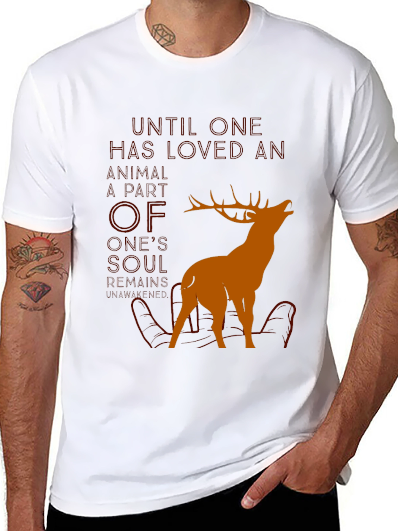Black Wildlife Lover Graphic Tee - "Until One Has Loved" view 8