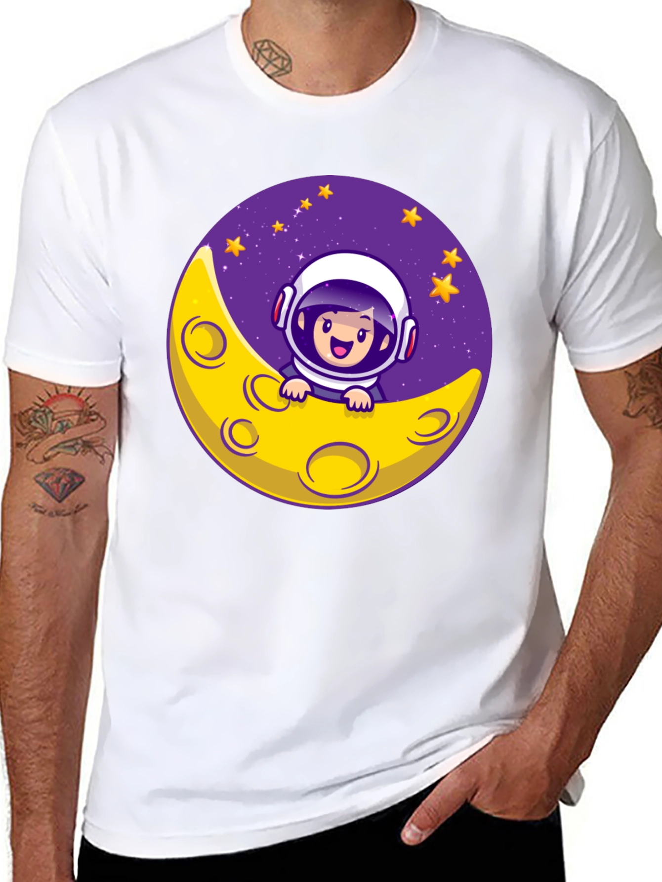 Black Astronaut Moon T-Shirt view 8