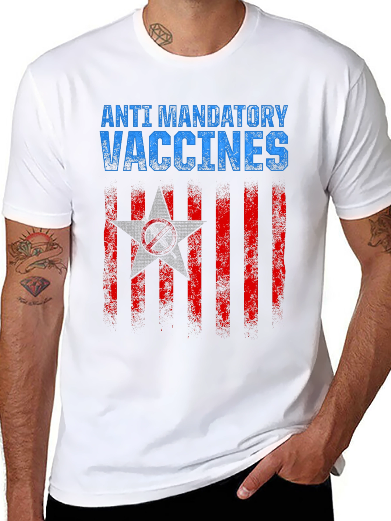 Black Anti Mandatory Vaccines T-Shirt Black Cotton view 8