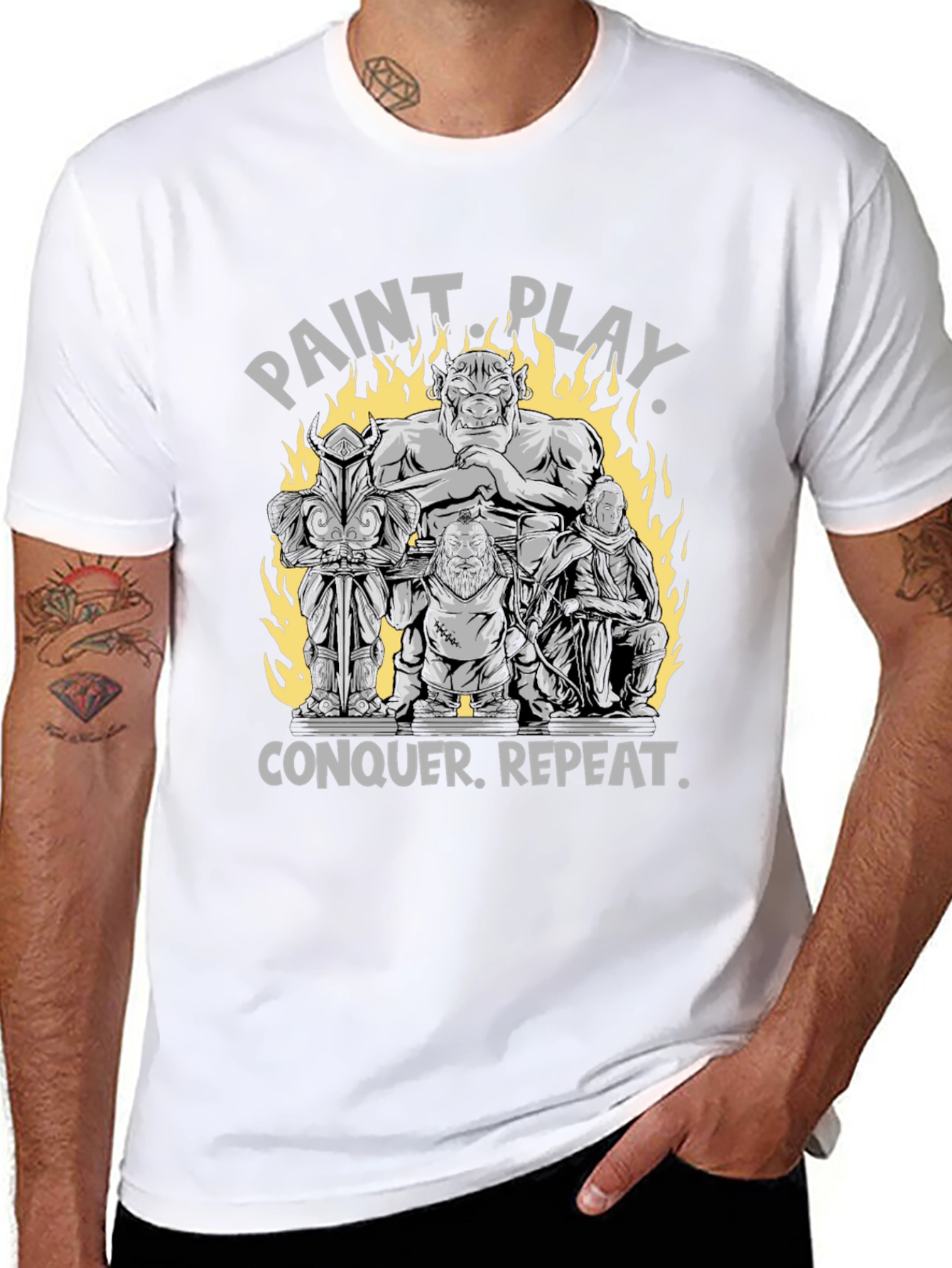 Black Paint Play Conquer Repeat T-Shirt view 8