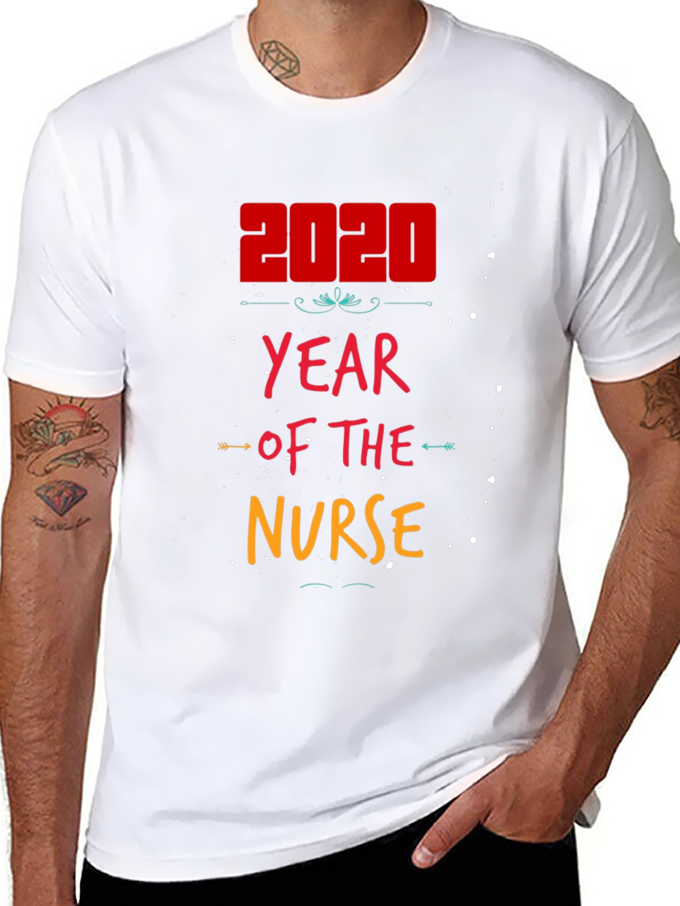Black 2020 Year of the Nurse T-Shirt view 8