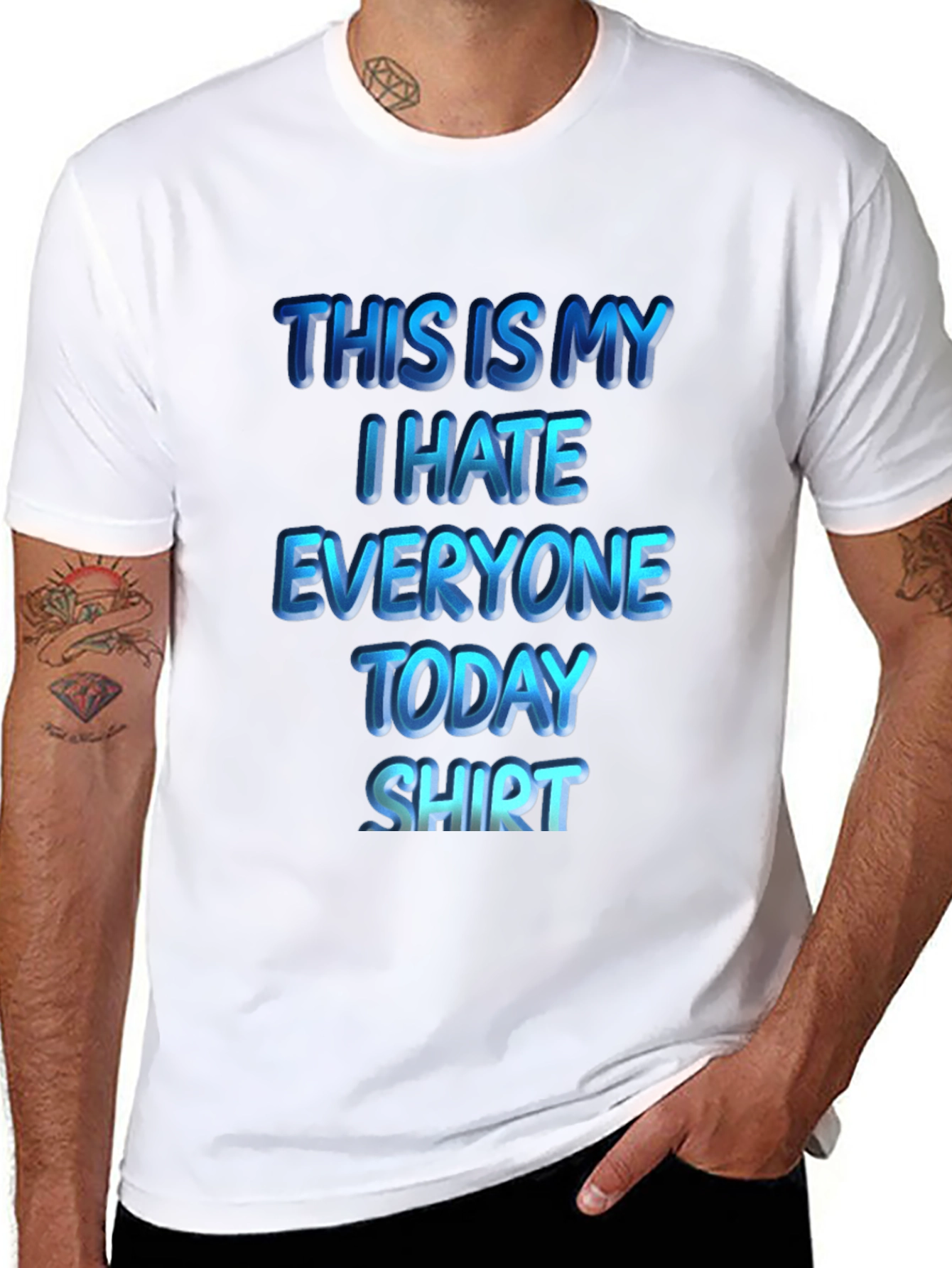 Black I Hate Everyone Today T-Shirt | Funny Sarcastic Tee view 8