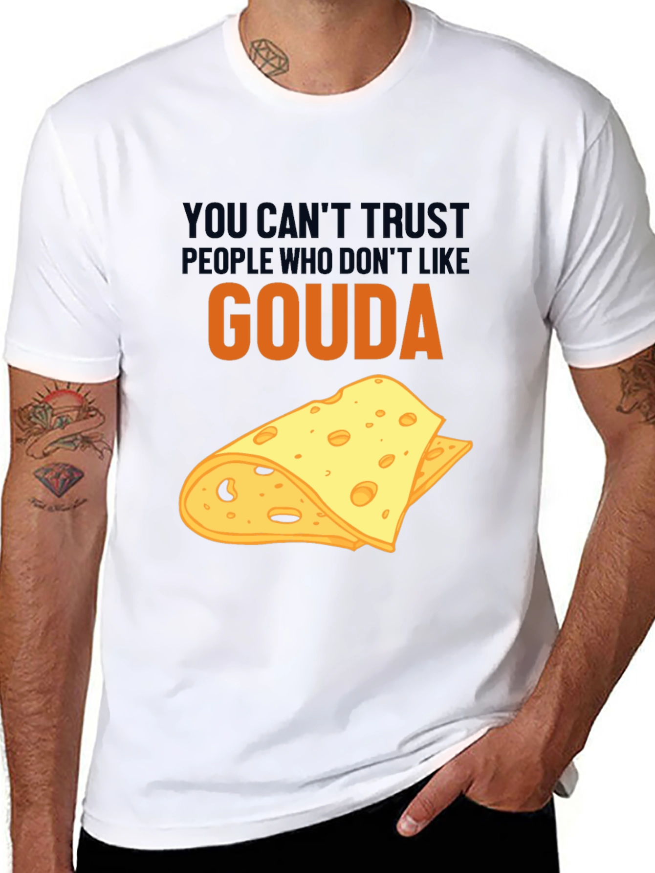 Black Gouda Cheese Lover T-Shirt Funny Foodie Tee view 8