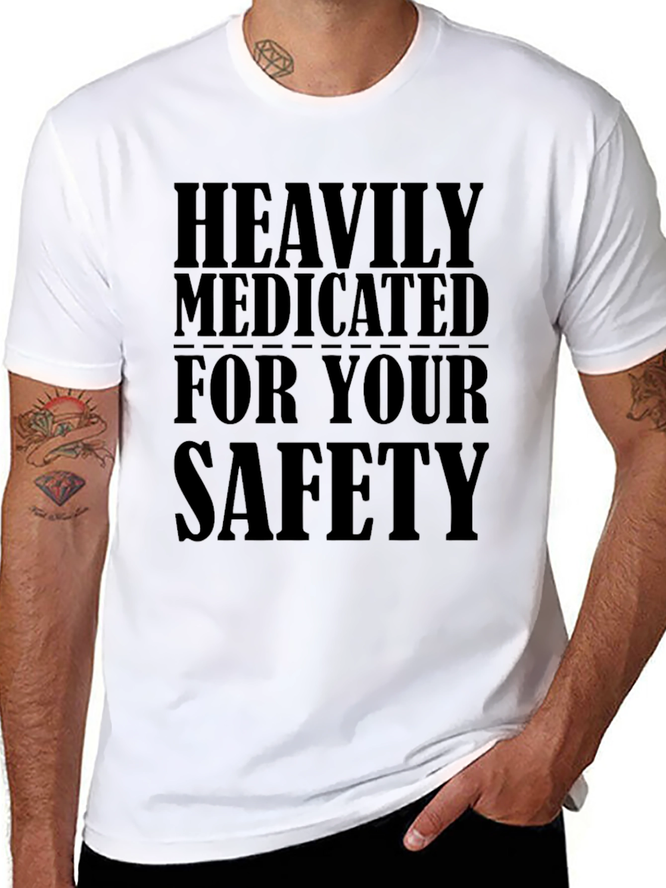 Heavily Medicated For Your Safety Black T-Shirt - 8