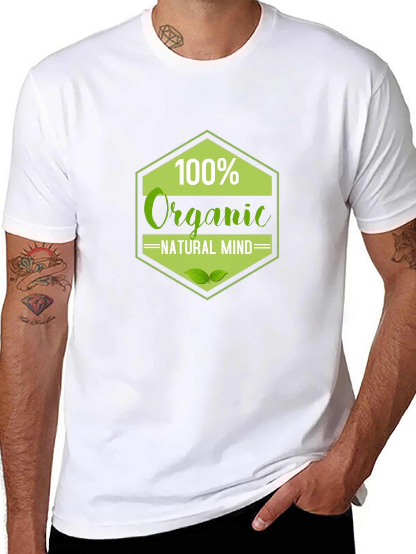 100% Organic Natural Mind Black T-Shirt - 8