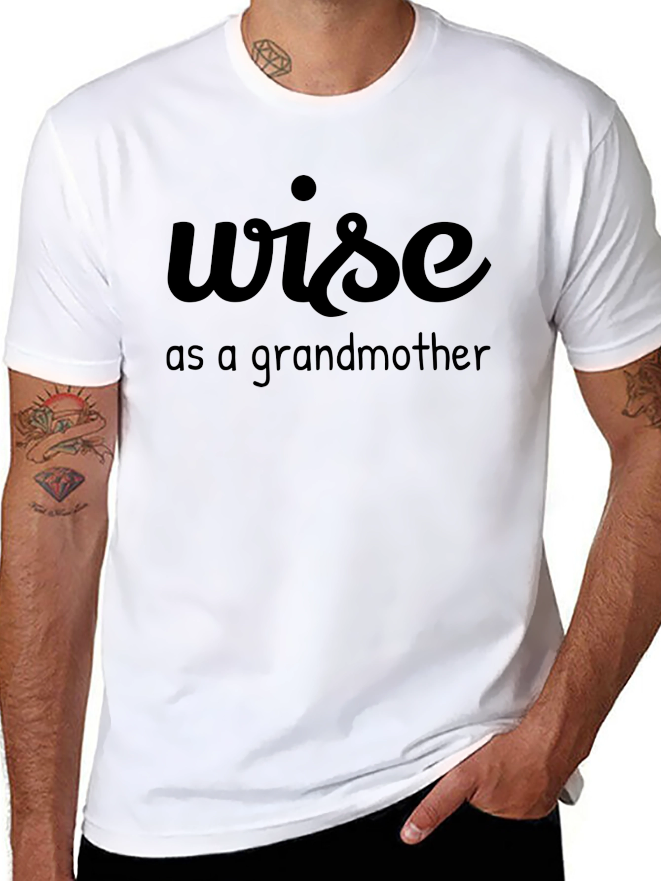 Black Wise as a Grandmother T-Shirt - Funny Graphic Tee view 8