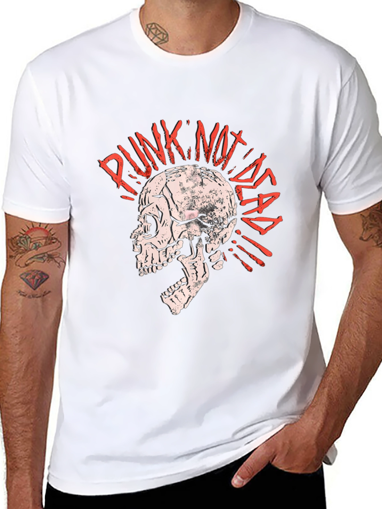 Black Punk Not Dead Skull T-Shirt view 8