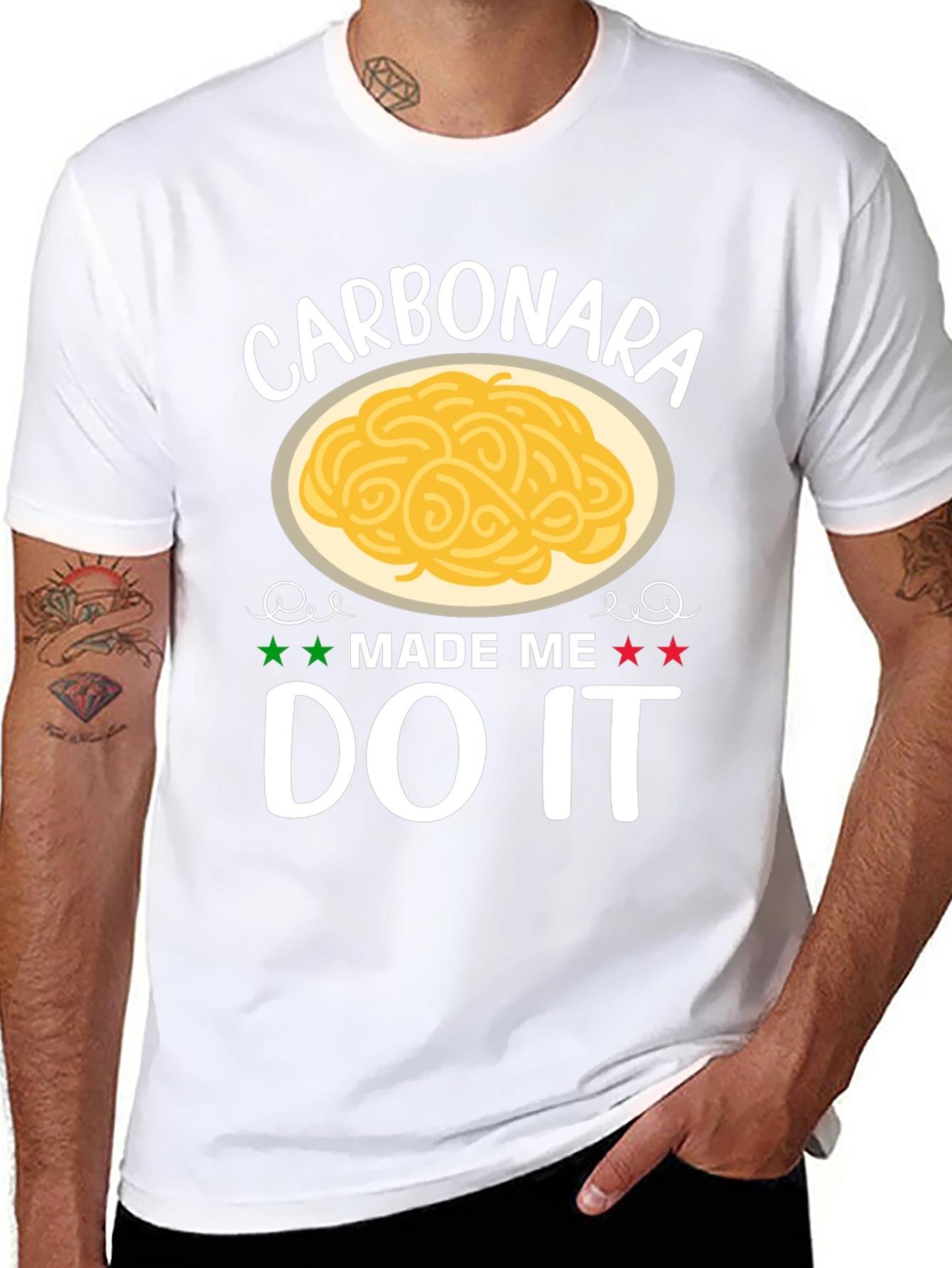 Black Carbonara Made Me Do It T-Shirt view 8