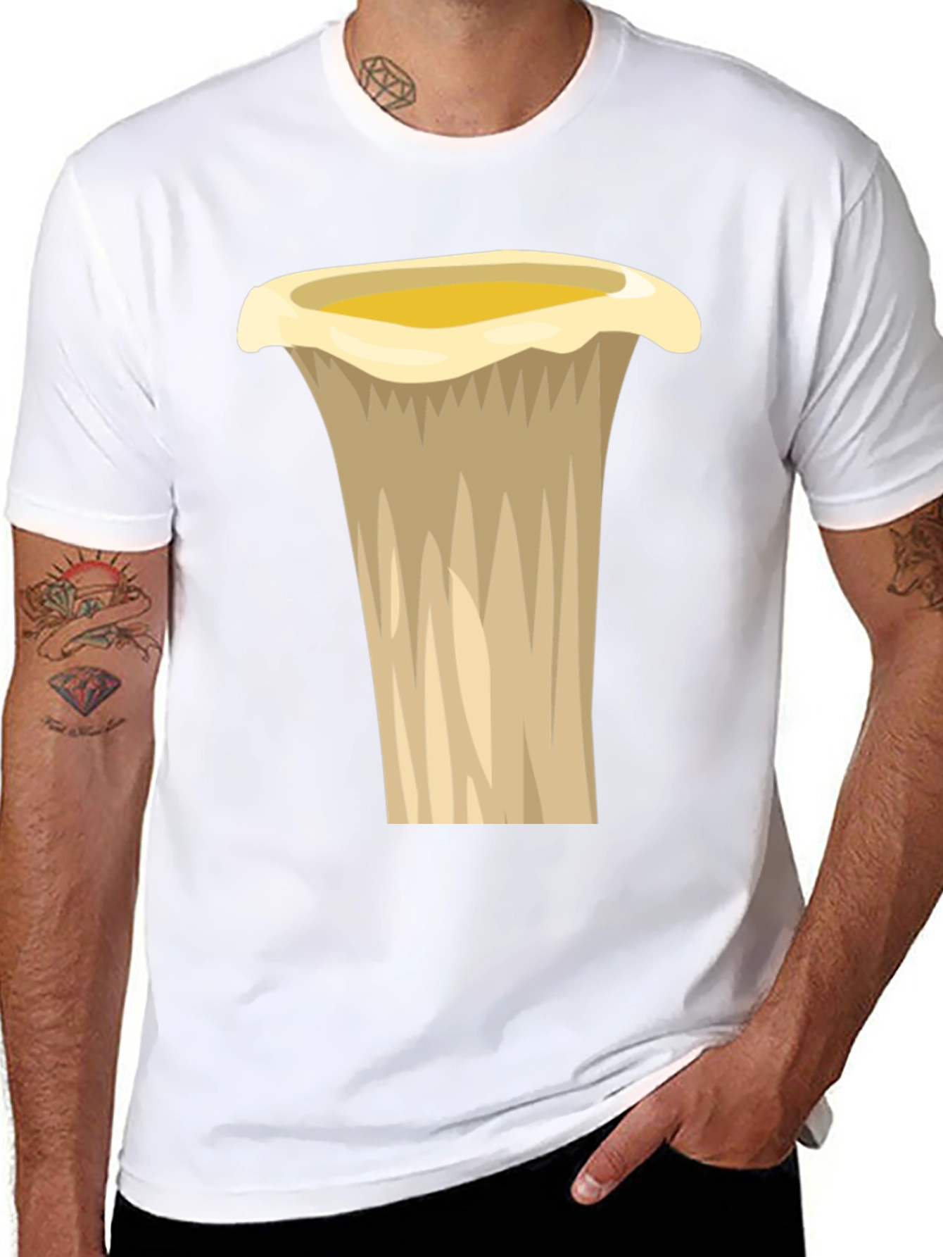 Black Chanterelle Mushroom Graphic Tee - Unique Design view 8