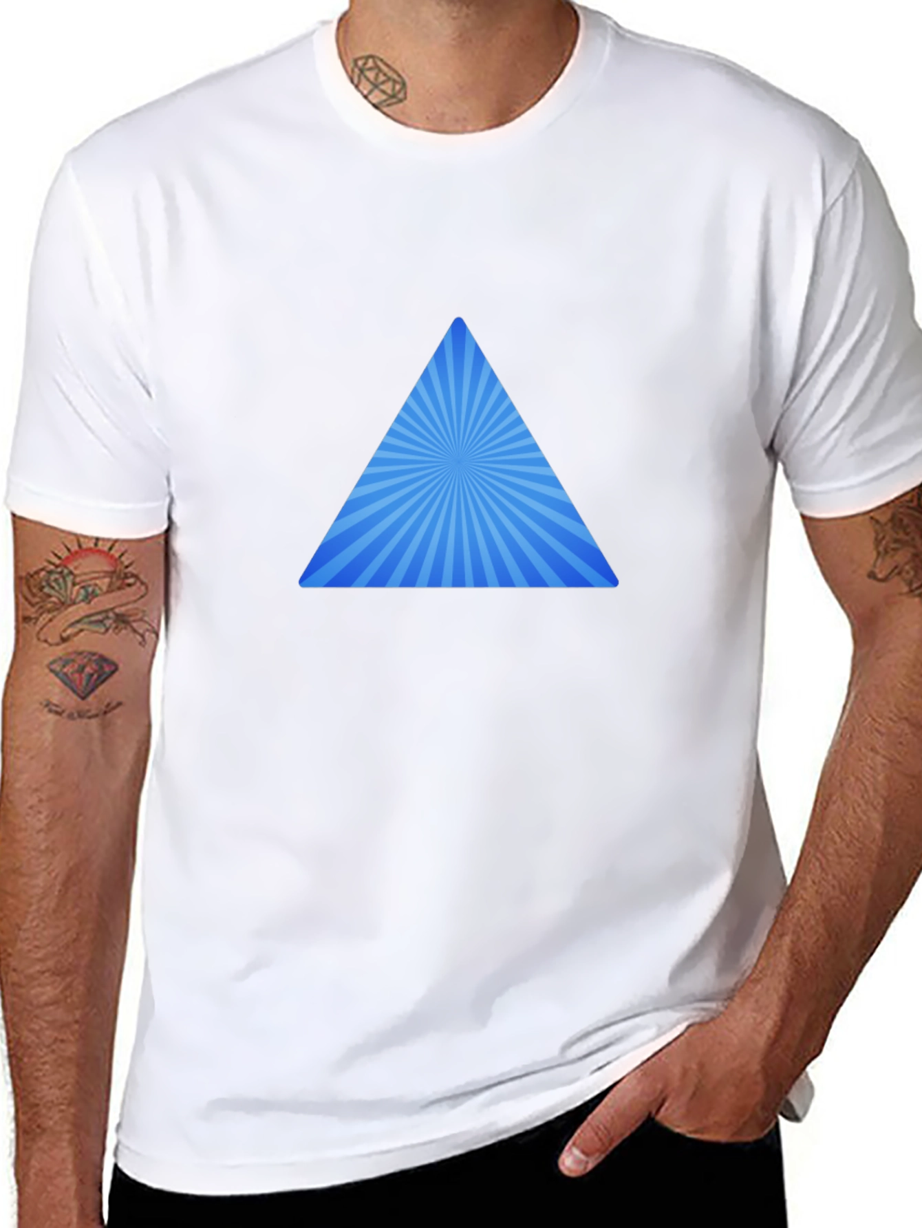 Black Triangle Burst Graphic Tee - Stylish Casual Wear view 8