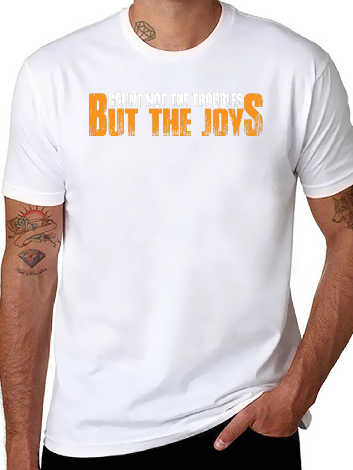 Black Joyful Mindset Graphic Tee - Count Joys, Not Troubles! view 8