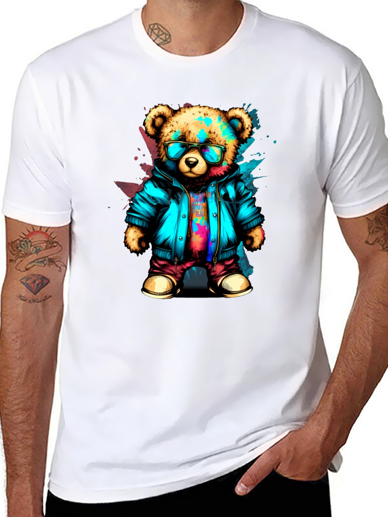 Black Cool Bear Graphic Tee - Urban Style view 8