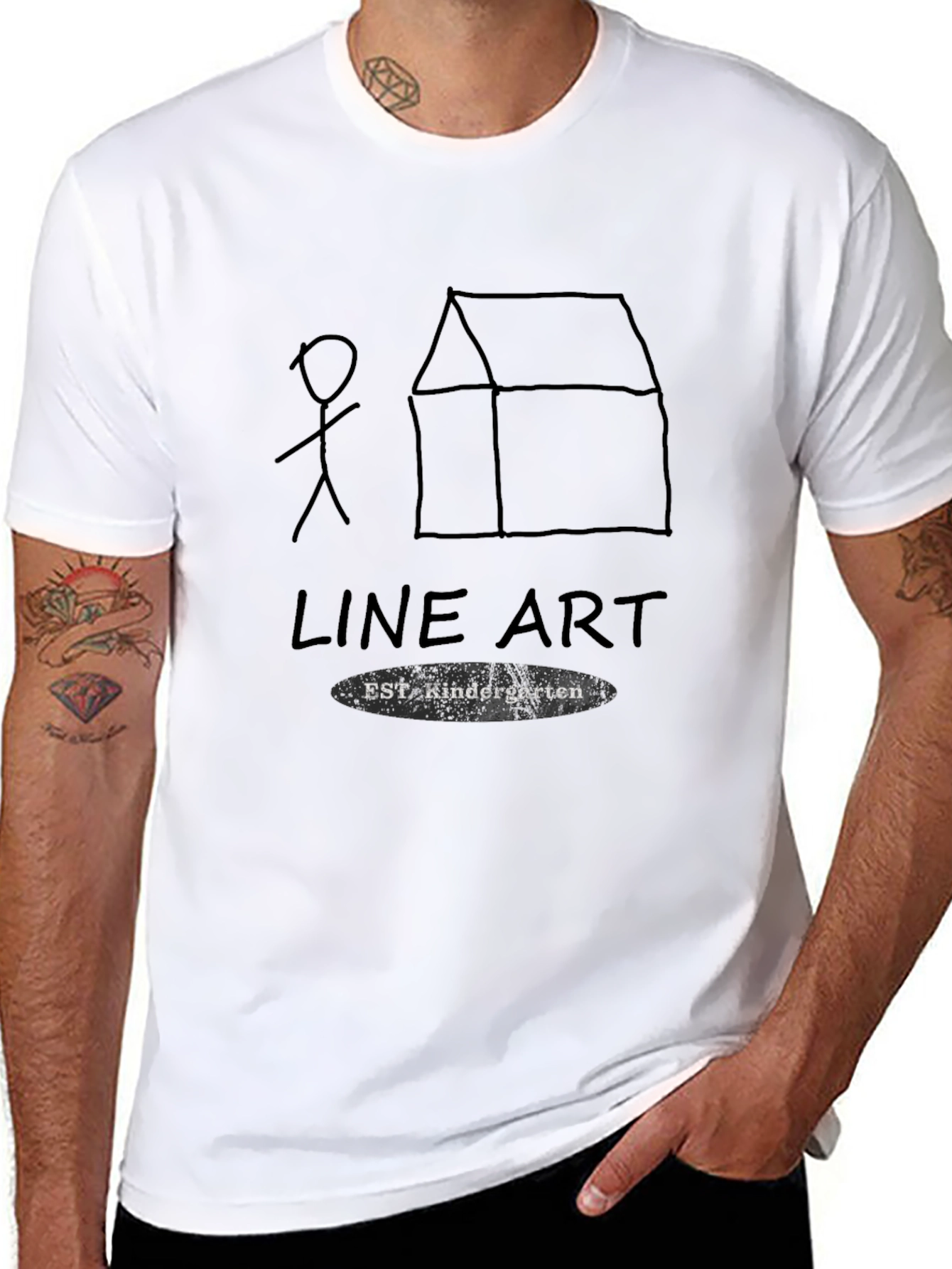 Line Art Kindergarten T-Shirt - 8