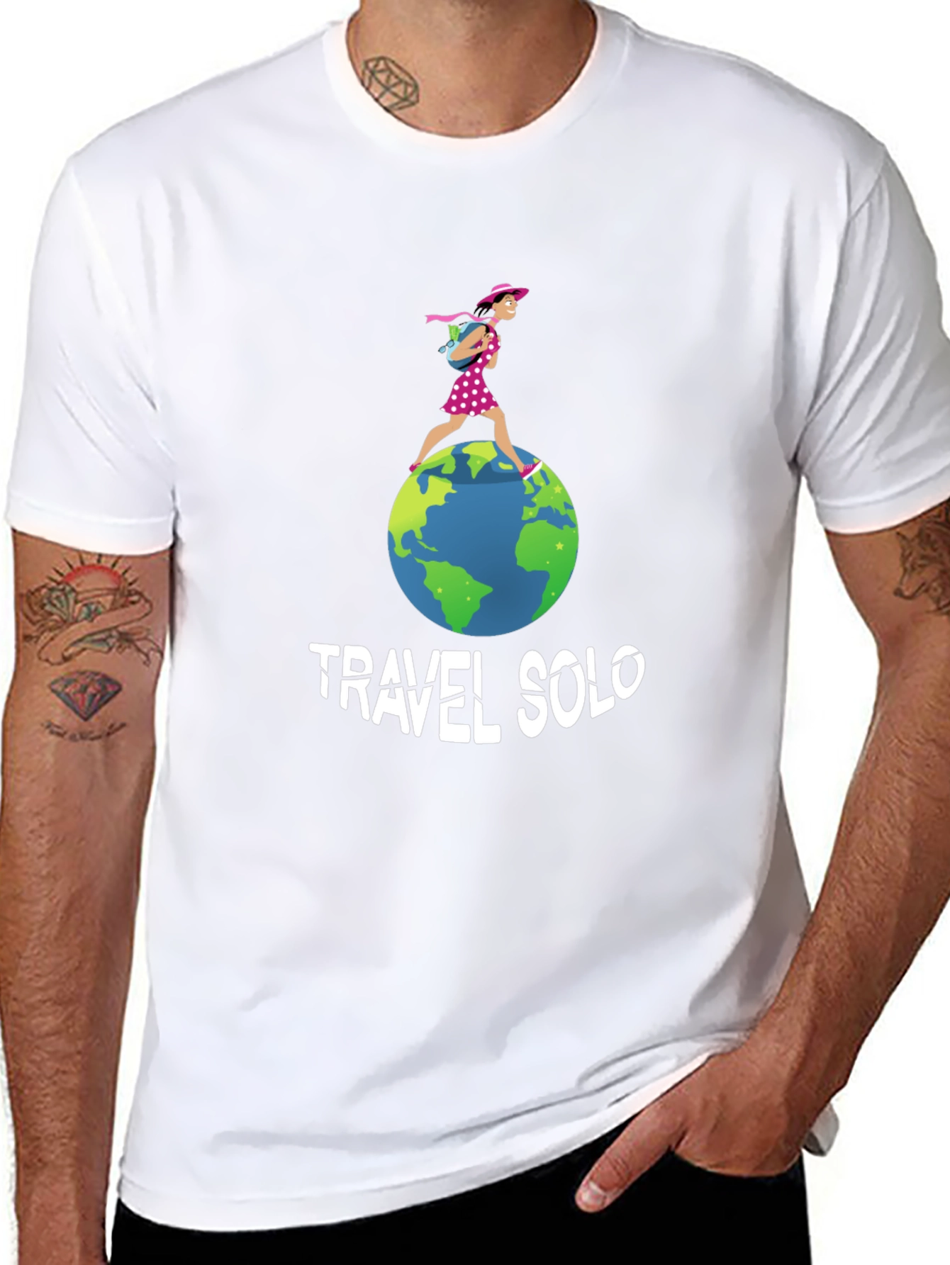 Black Travel Solo Graphic Tee - Adventure Shirt view 8
