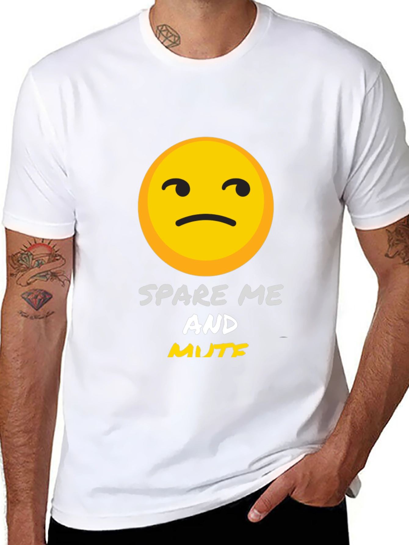 Black Spare Me and Mute Graphic T-Shirt view 8